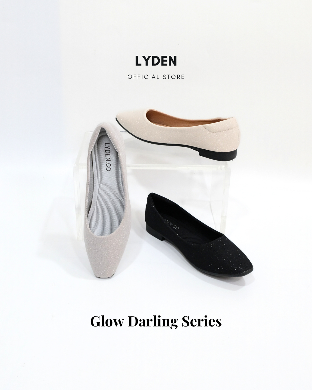 【NEW】Lyden Glow Darling Series Flats - Classic Black