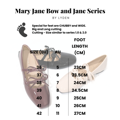 【NEW】Lyden Mary Jane Bow and Jane Series Flats - Classic Black//Maroon//Beige