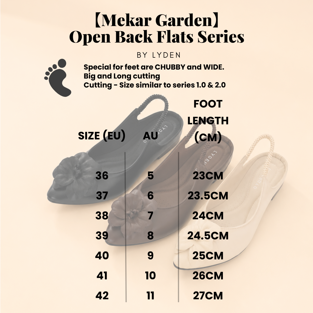 【Mekar Garden】Open Back Flats Series