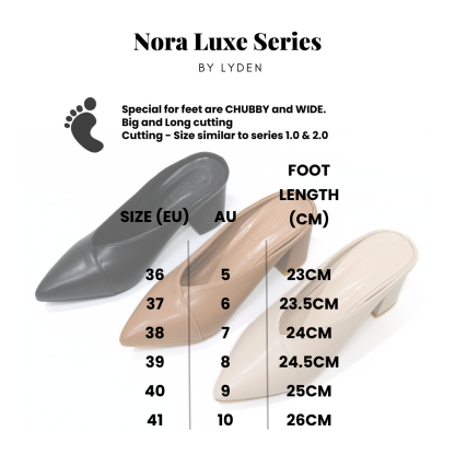 【NEW】Lyden Nora Luxe Series 2.5 inch pump heels - Classic Black//Khaki//Beige