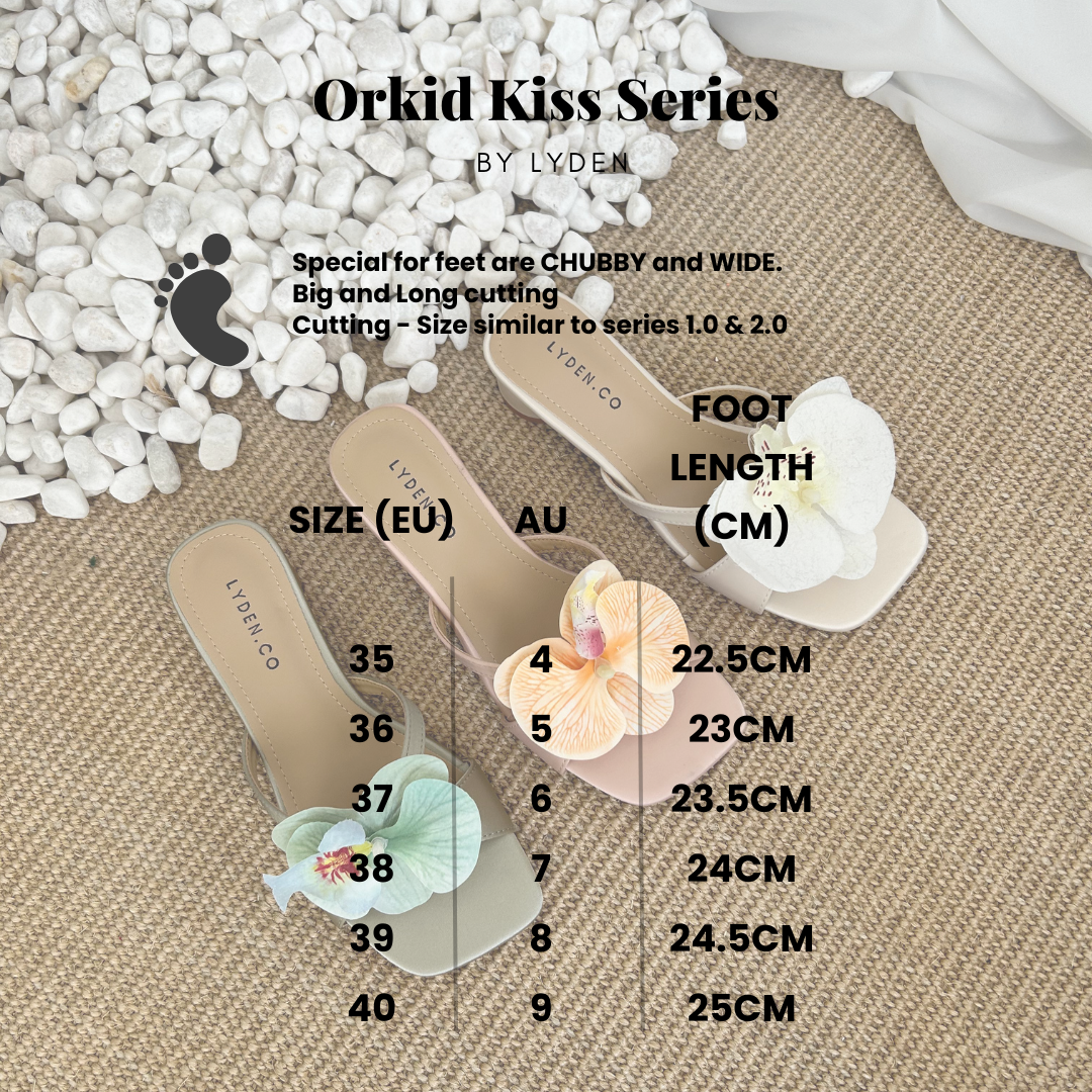 【Le Flowers The Secret Garden Series】Orkid Kiss Series 4.5cm pump heels - Beige//Pink//Cyan