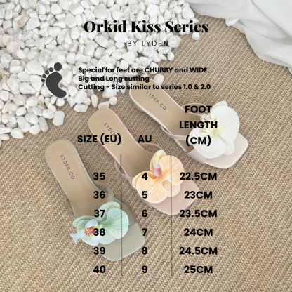 【Le Flowers The Secret Garden Series】Orkid Kiss Series 4.5cm pump heels - Beige//Pink//Cyan