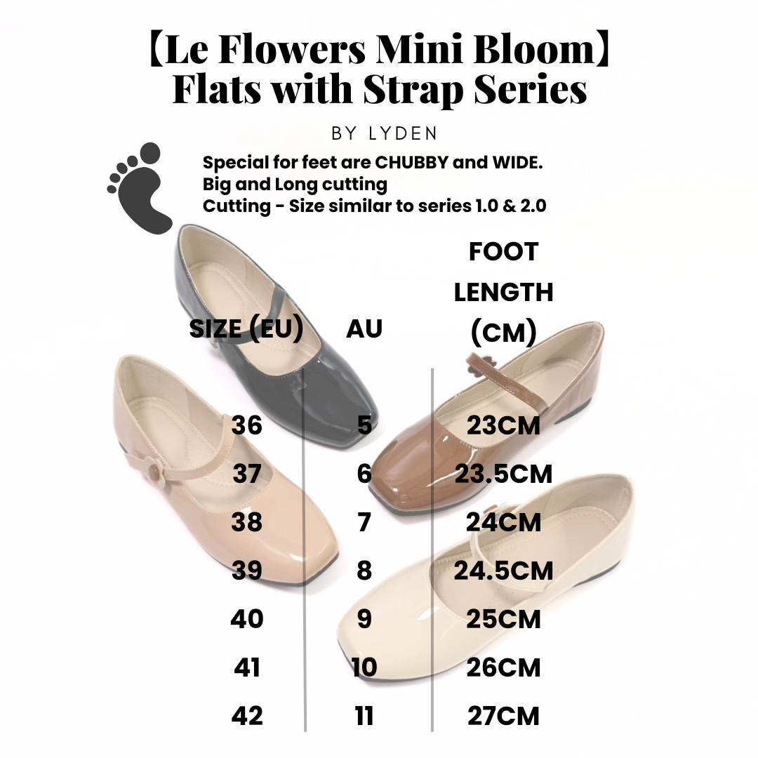 【NEW】【Le Flowers Mini Bloom】Flats with Strap Series