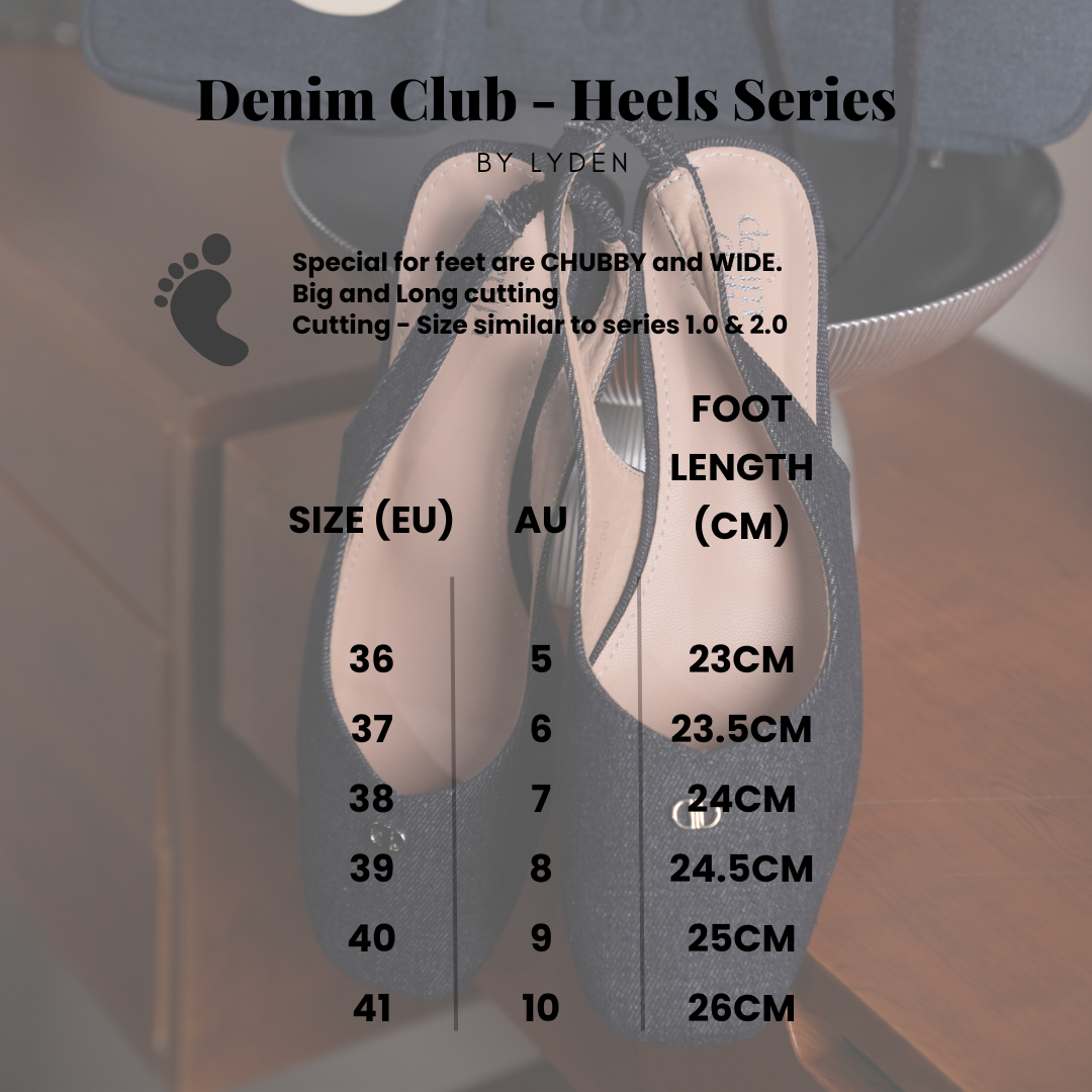 【NEW】Lyden Denim Club Heels Series 5cm pump heels - Blue