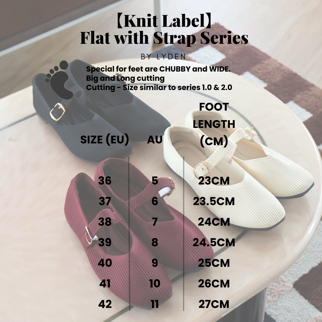 【NEW】【Knit Label】Flats with Strap Series