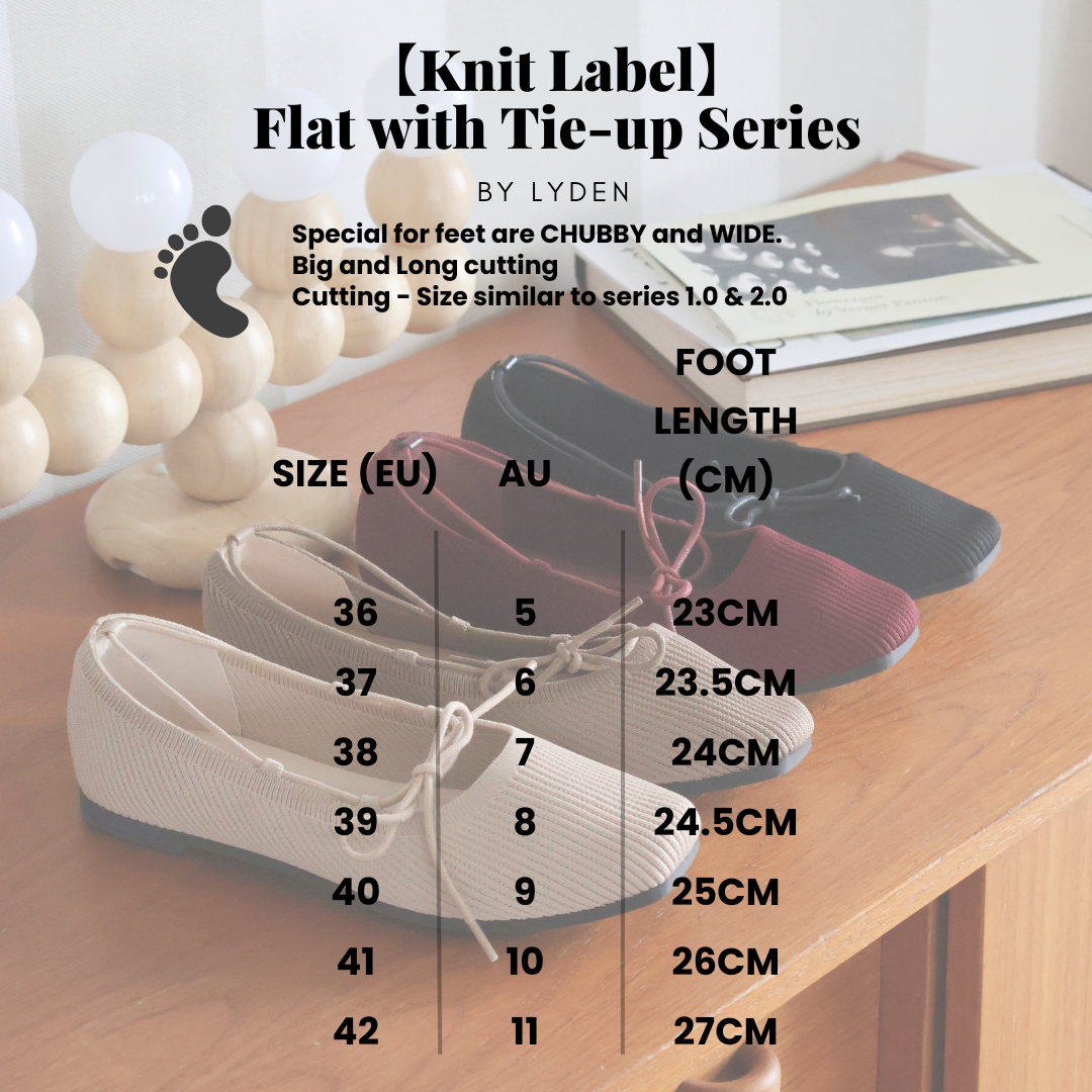 【NEW】【Knit Label】Flats with Tie-Up Series