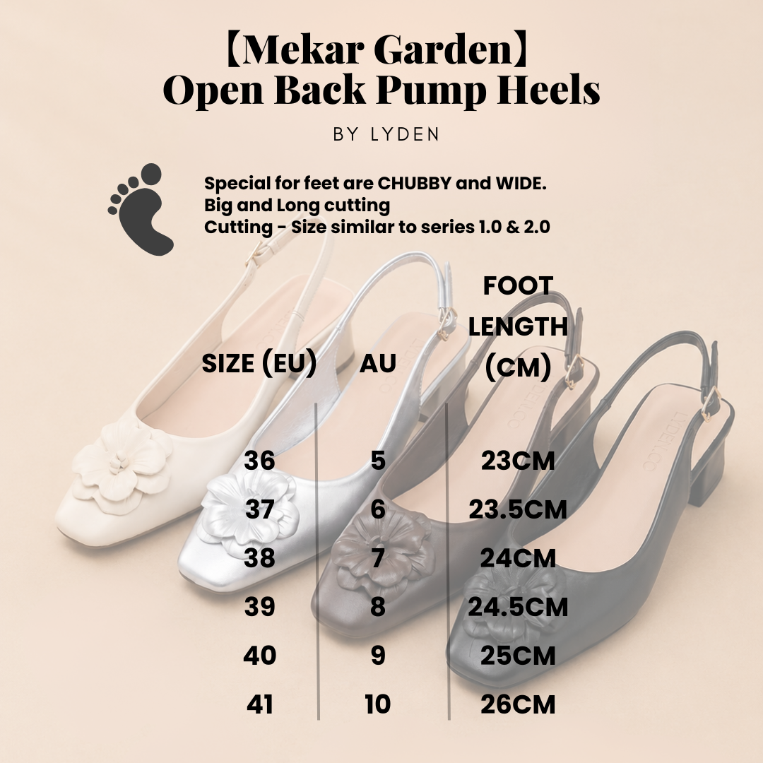 【Mekar Garden】Open-Back 4.5cm pump heels