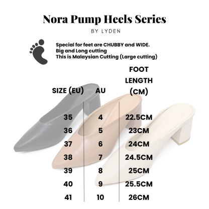 The Nora Pump Heels Series by Lyden (Malaysia cutting) - Classic Black