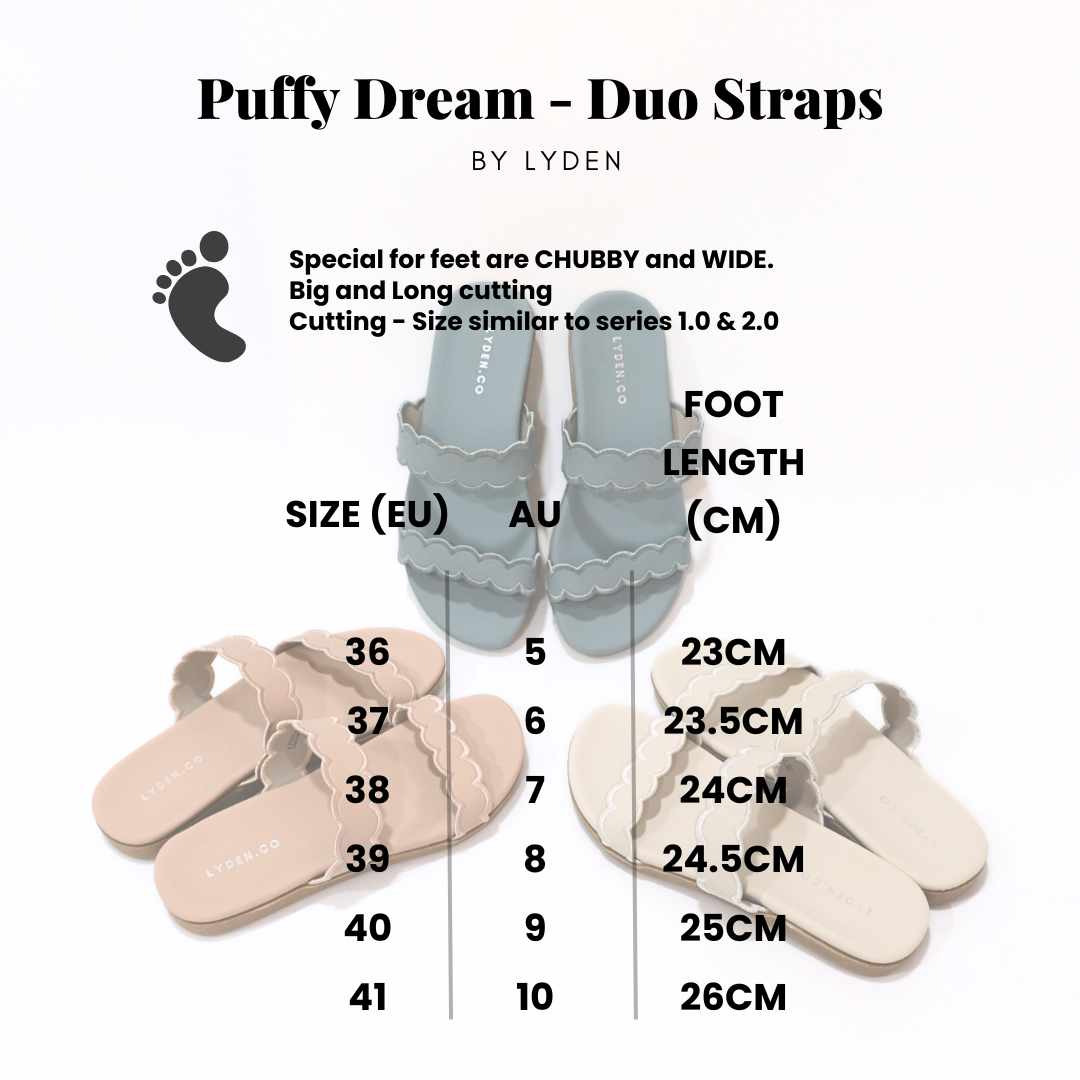【NEW】Lyden Puffy Dream X Duo Straps Series Sandals - Beige//Pink//Blue