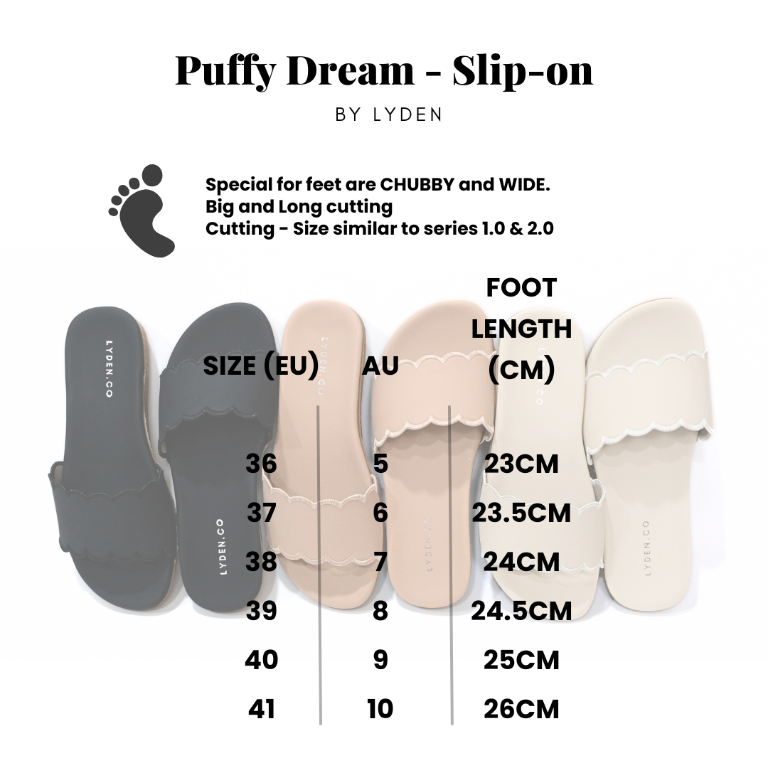 【NEW】Lyden Puffy Dream X Slip-on Series Sandals - Classic Black//Pink//Beige