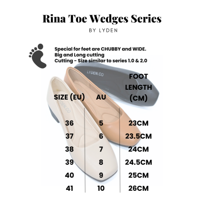 【NEW】Lyden Rina Toe Wedges Series 4cm heels - Classic Black//Khaki//Beige