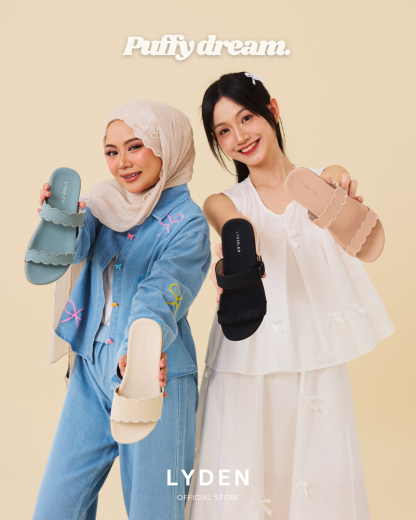【NEW】Lyden Puffy Dream X Duo Straps Series Sandals - Beige//Pink//Blue