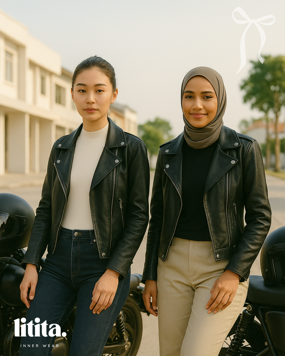 【Litita Silky Sleek】Tops / Sleeveless Turtle Neckline innerwear -Black // White // Nude