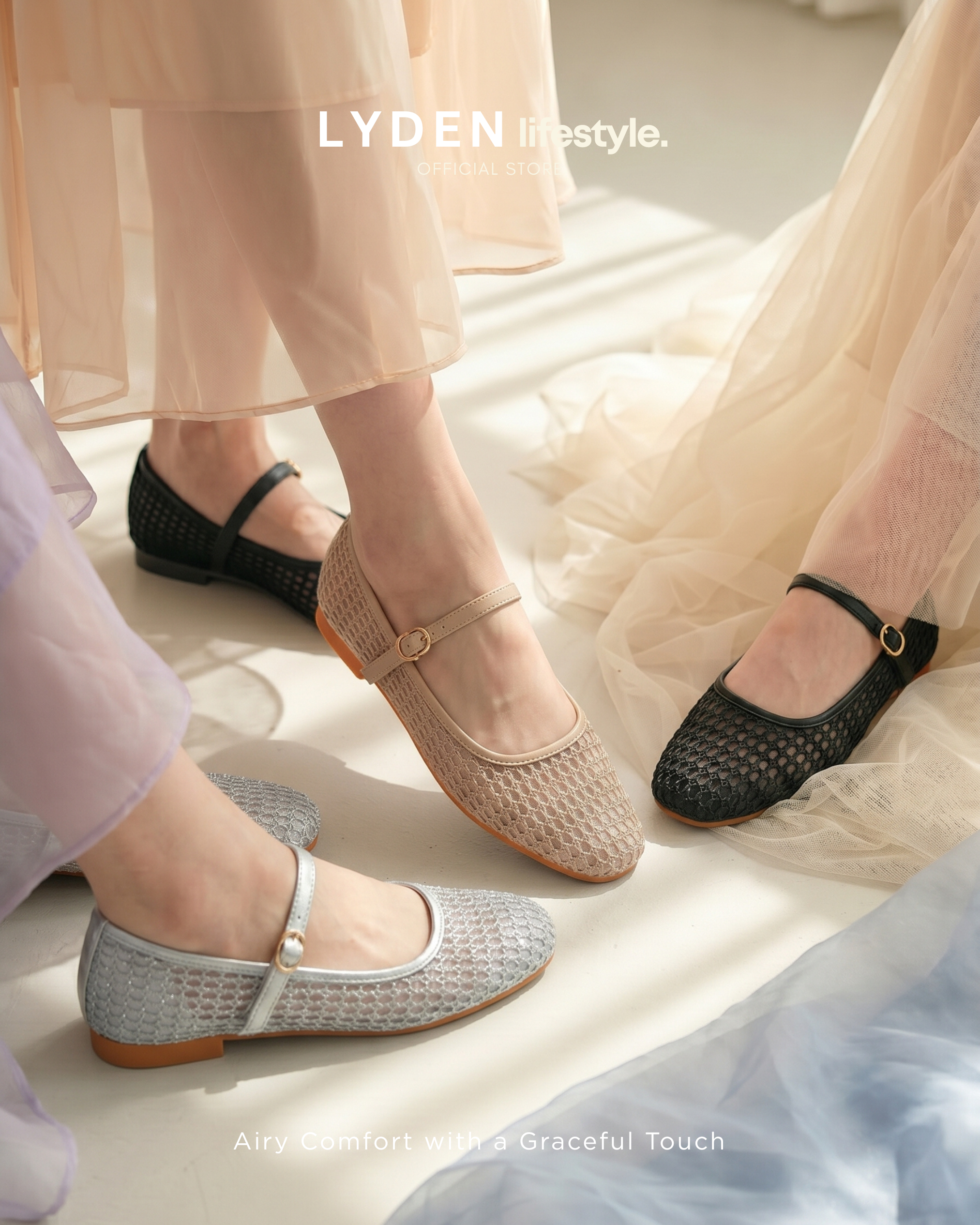 【NEW】Velisse Series Flats- Grey//Khaki//Black
