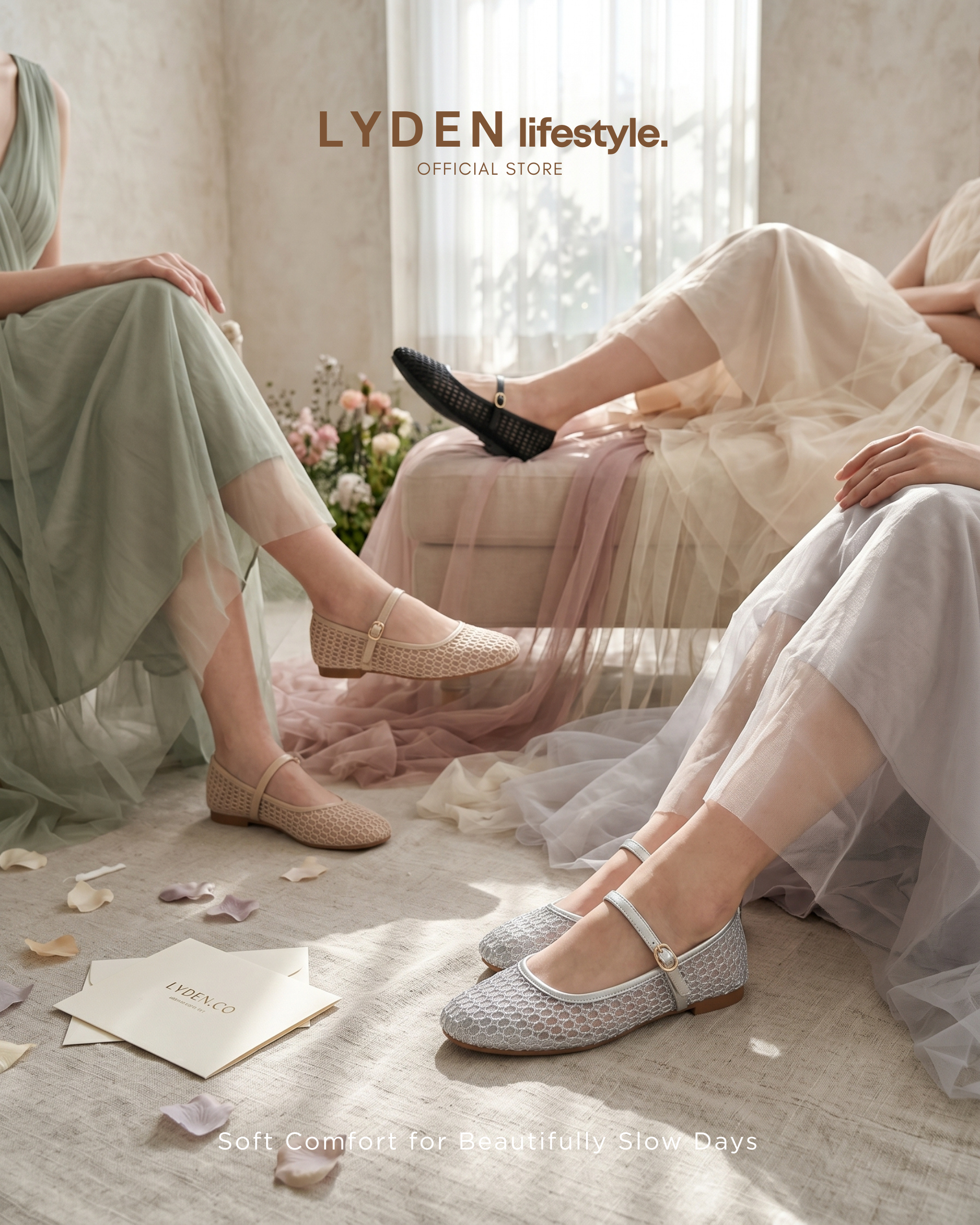 【NEW】Velisse Series Flats- Grey//Khaki//Black