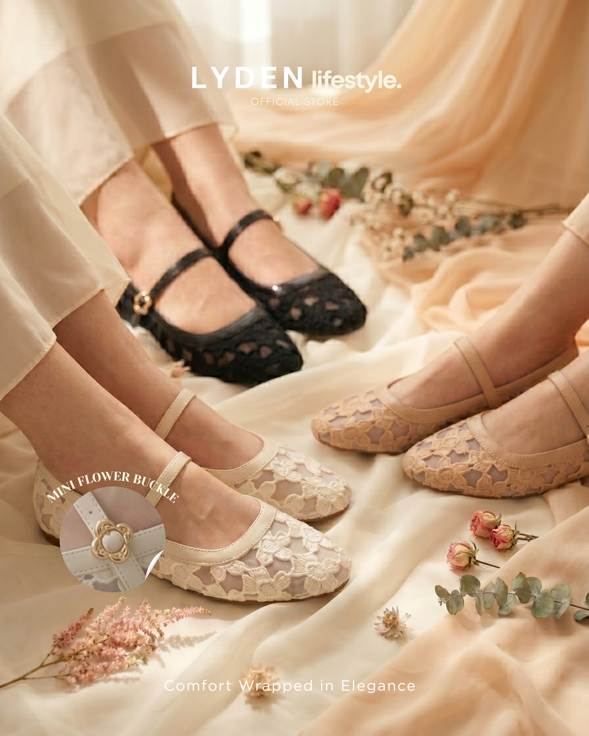 【NEW】Lovelle Series Flats- Beige//Khaki//Black