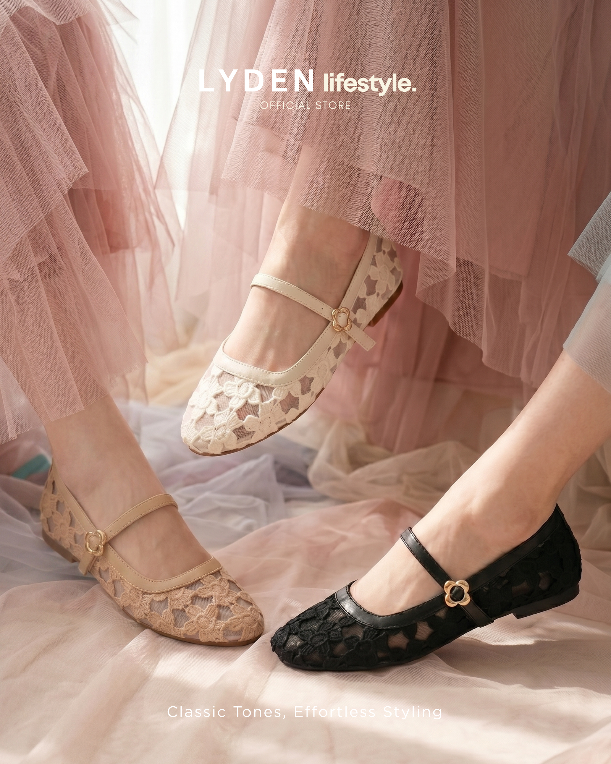【NEW】Lovelle Series Flats- Beige//Khaki//Black