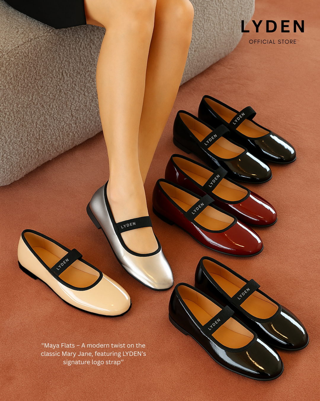 【NEW】Lyden Maya Series Flats - Beige//Silver//Brown//Maroon//Classic Black