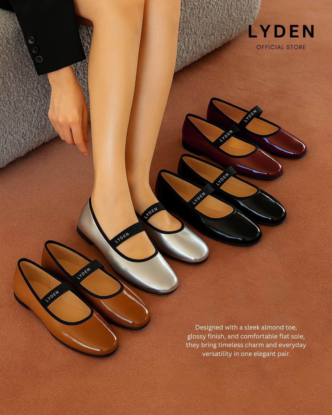 【NEW】Lyden Maya Series Flats - Beige//Silver//Brown//Maroon//Classic Black