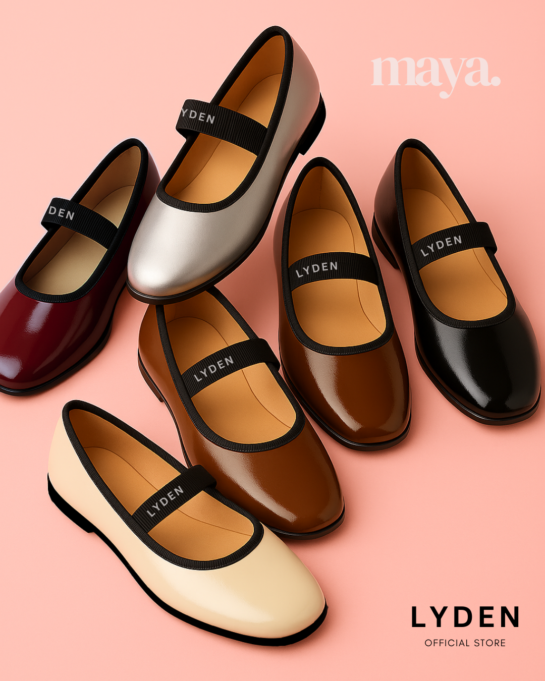 【NEW】Lyden Maya Series Flats - Beige//Silver//Brown//Maroon//Classic Black