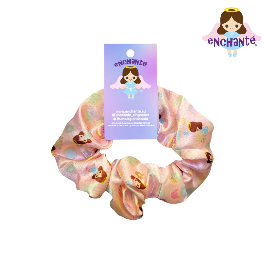 Enchante Boba Pink Scrunchie Hair Tie
