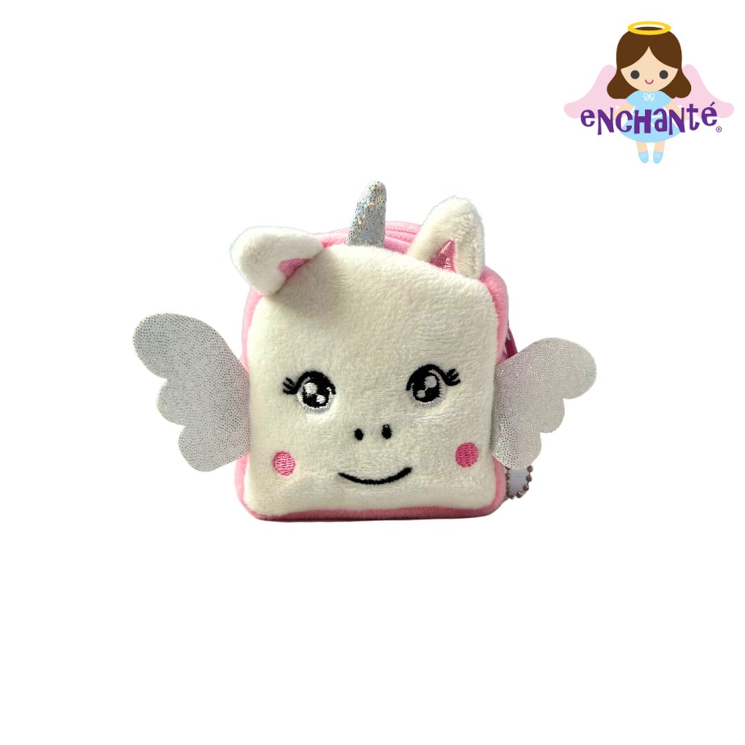 Pink Unicorn Plush Animal Wallet