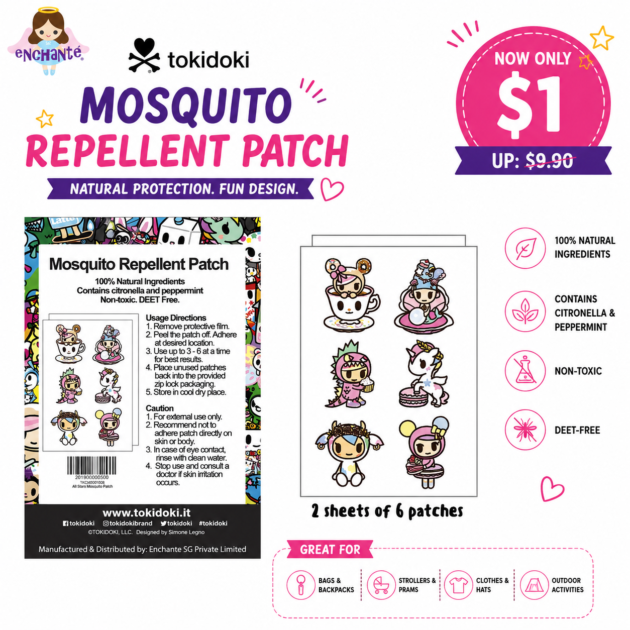 tokidoki All Stars Mosquito Patches