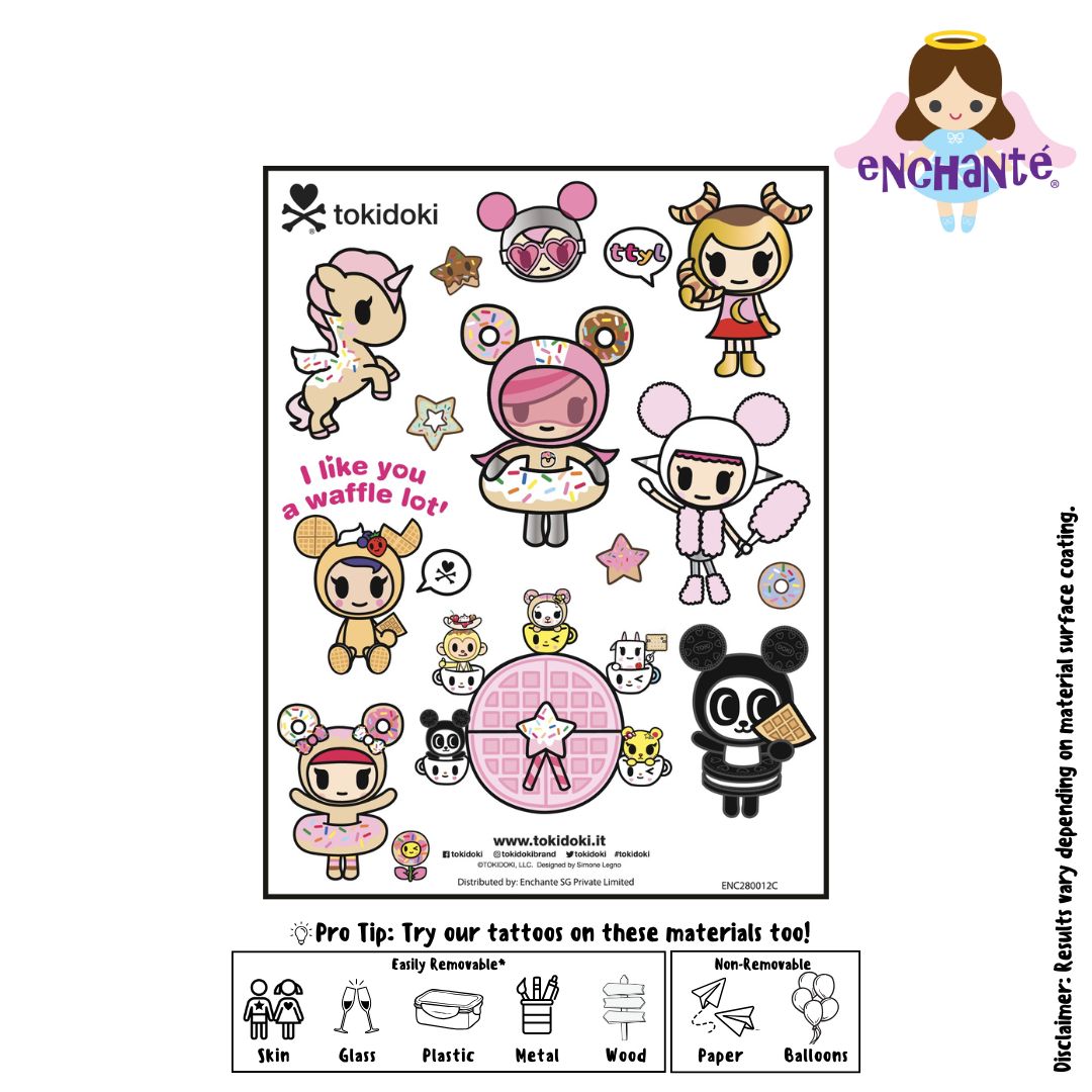 tokidoki Tattoo Sheets