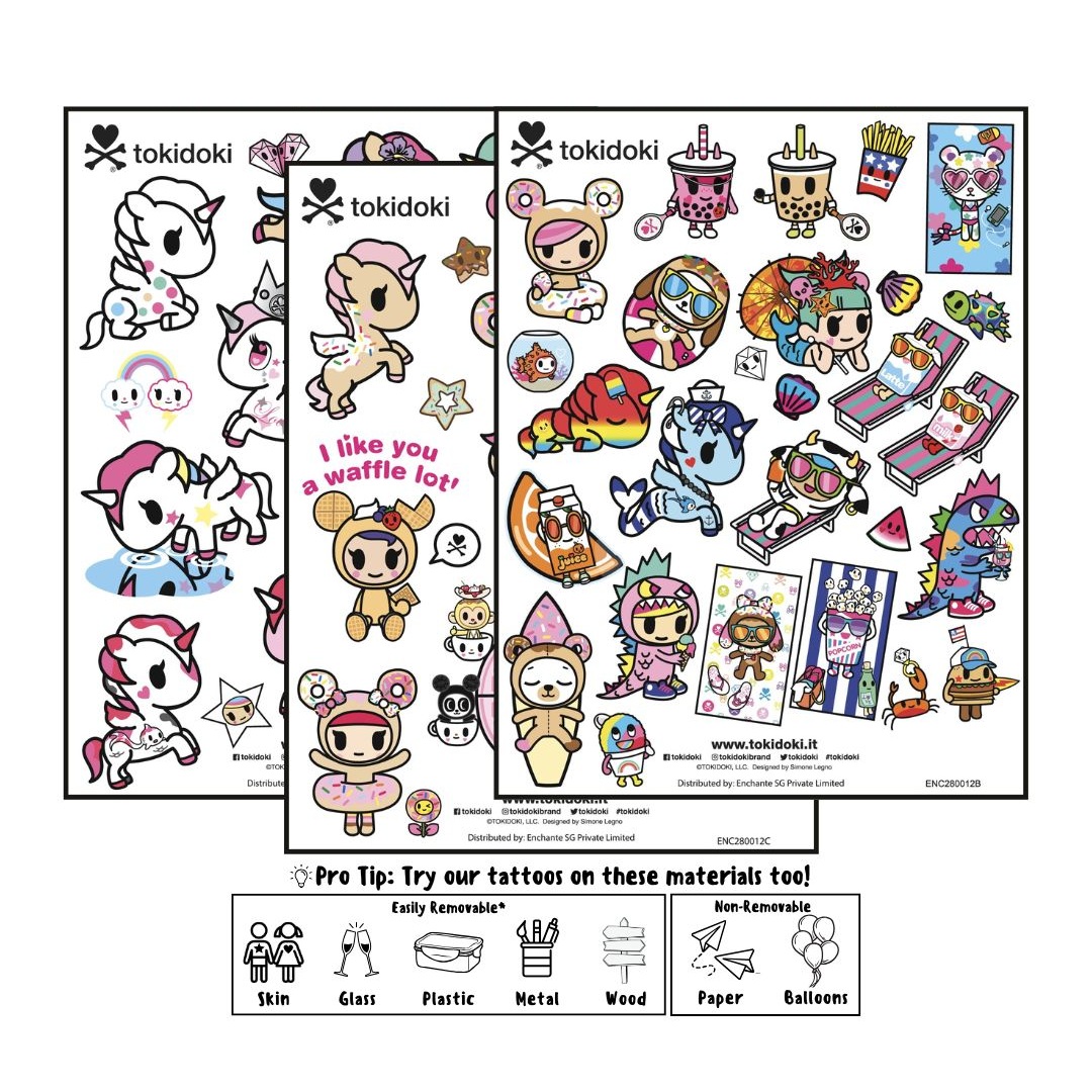 tokidoki Tattoo Sheets