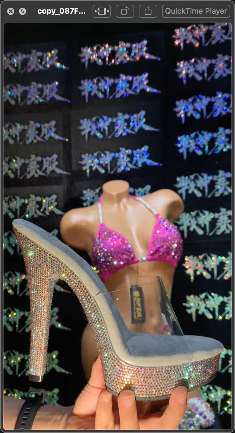 SH08 Competition Shoes ProSuits 2.5CM Platform Aurora Borealis Crystalized Heels for Stage