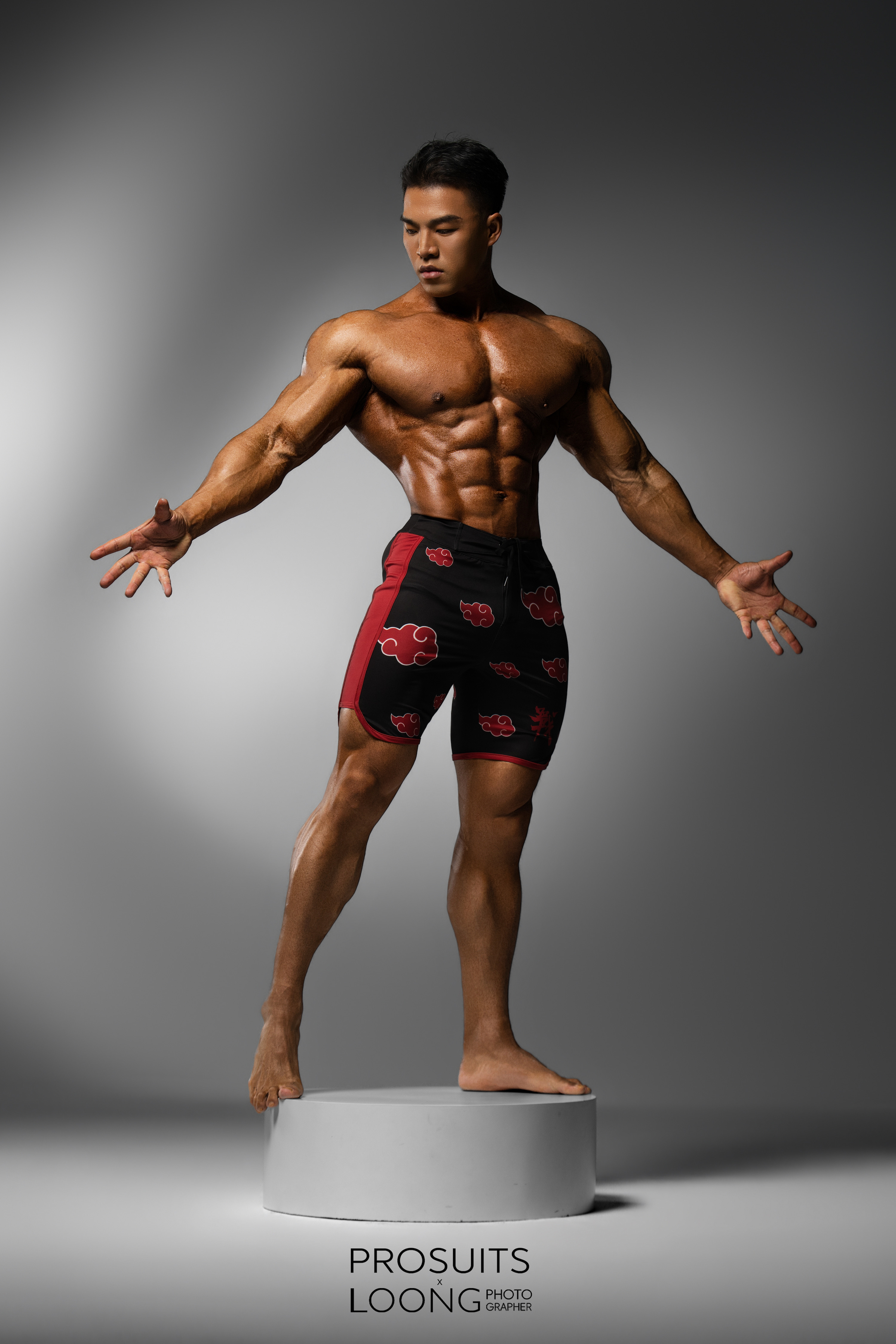 MP091 Naruto “Akatsuki” Boardshorts SML for Men's Physique ProSuits