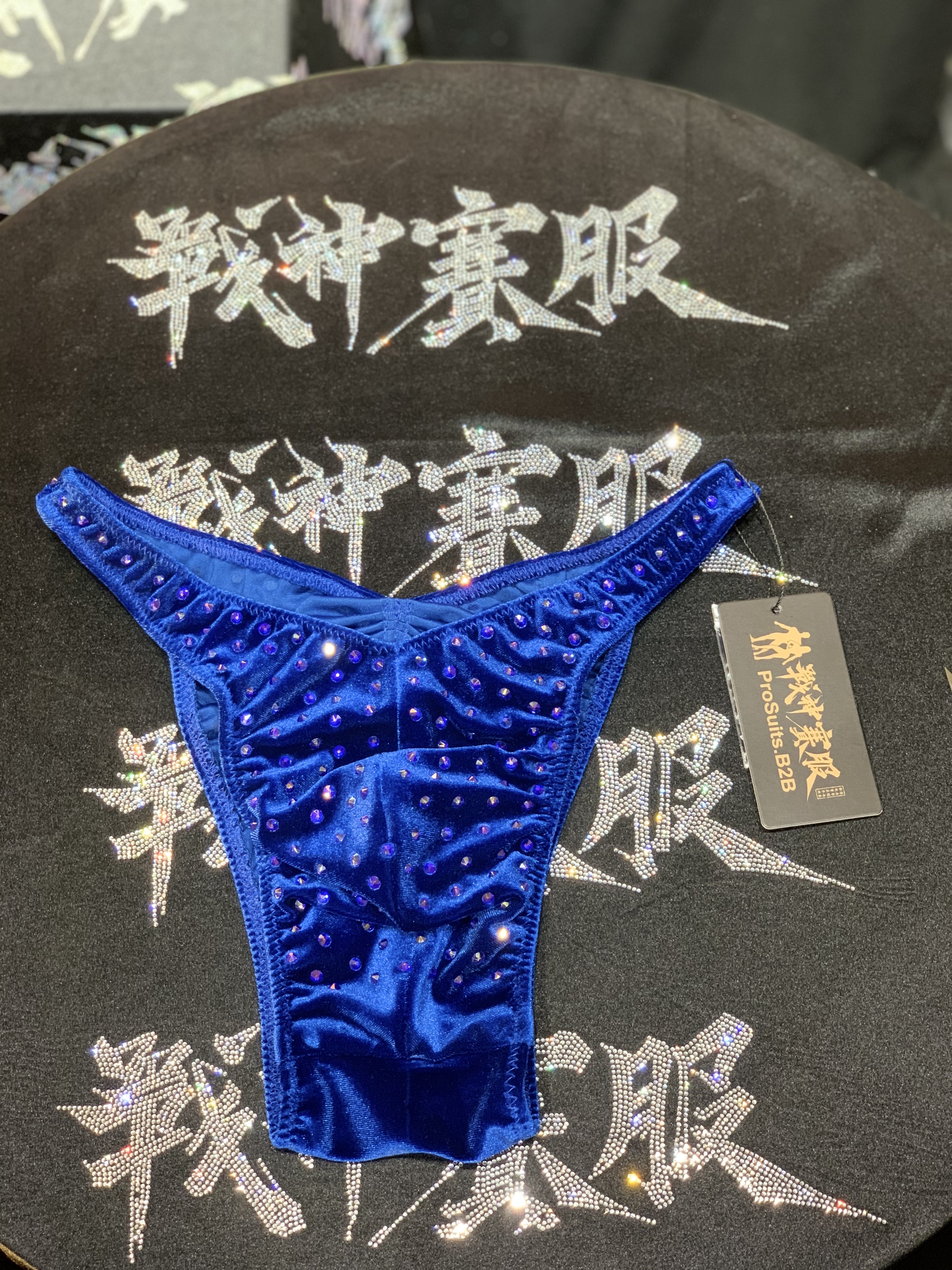 BB-RBV "Royal Blue Velvet" Posing Trunk for Bodybuilding ProSuits Sibo Chen