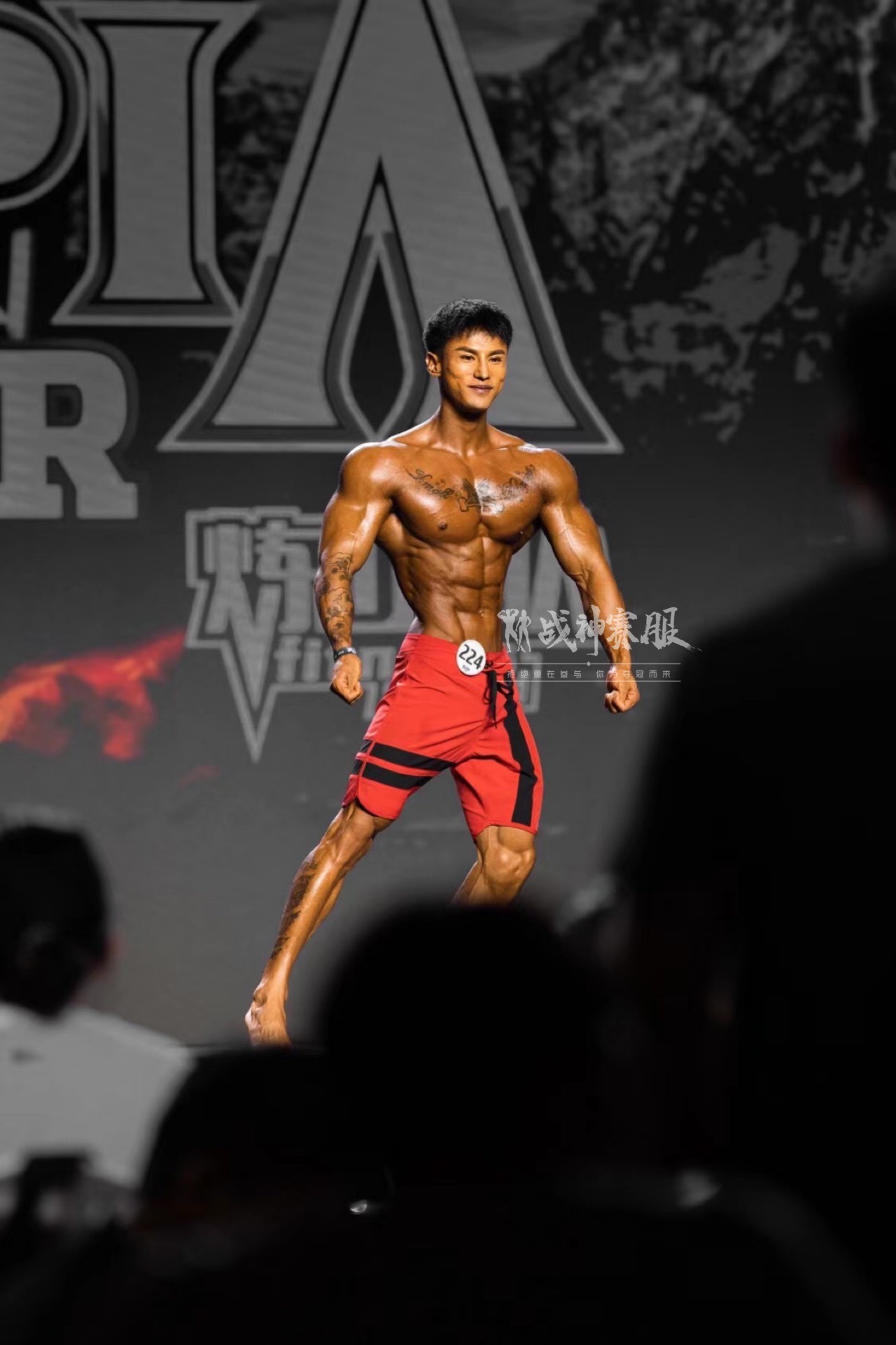 MP027 Boardshorts Custom-Made for Men's Physique ProSuits Yiqu Huang