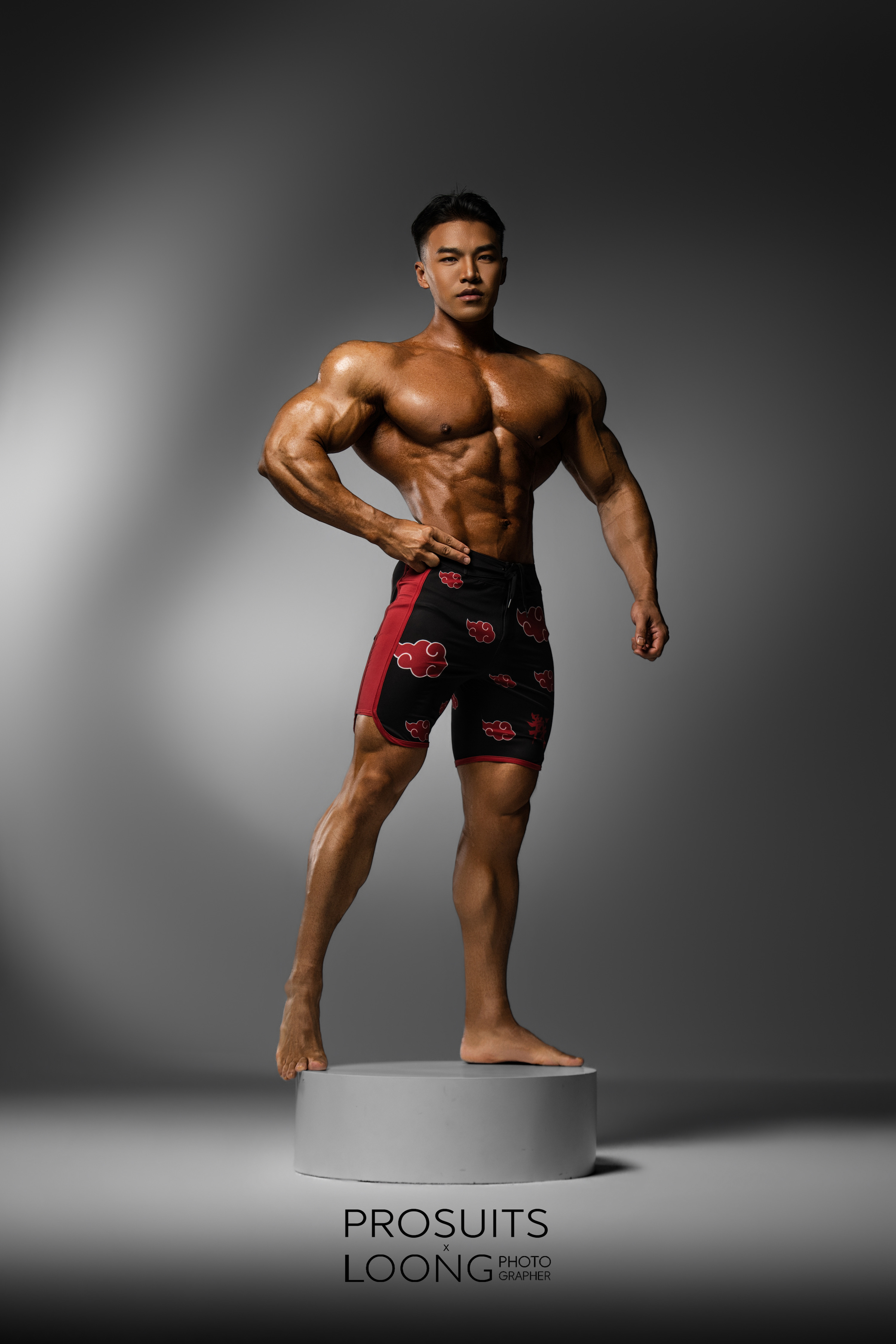 MP091 Naruto “Akatsuki” Boardshorts SML for Men's Physique ProSuits