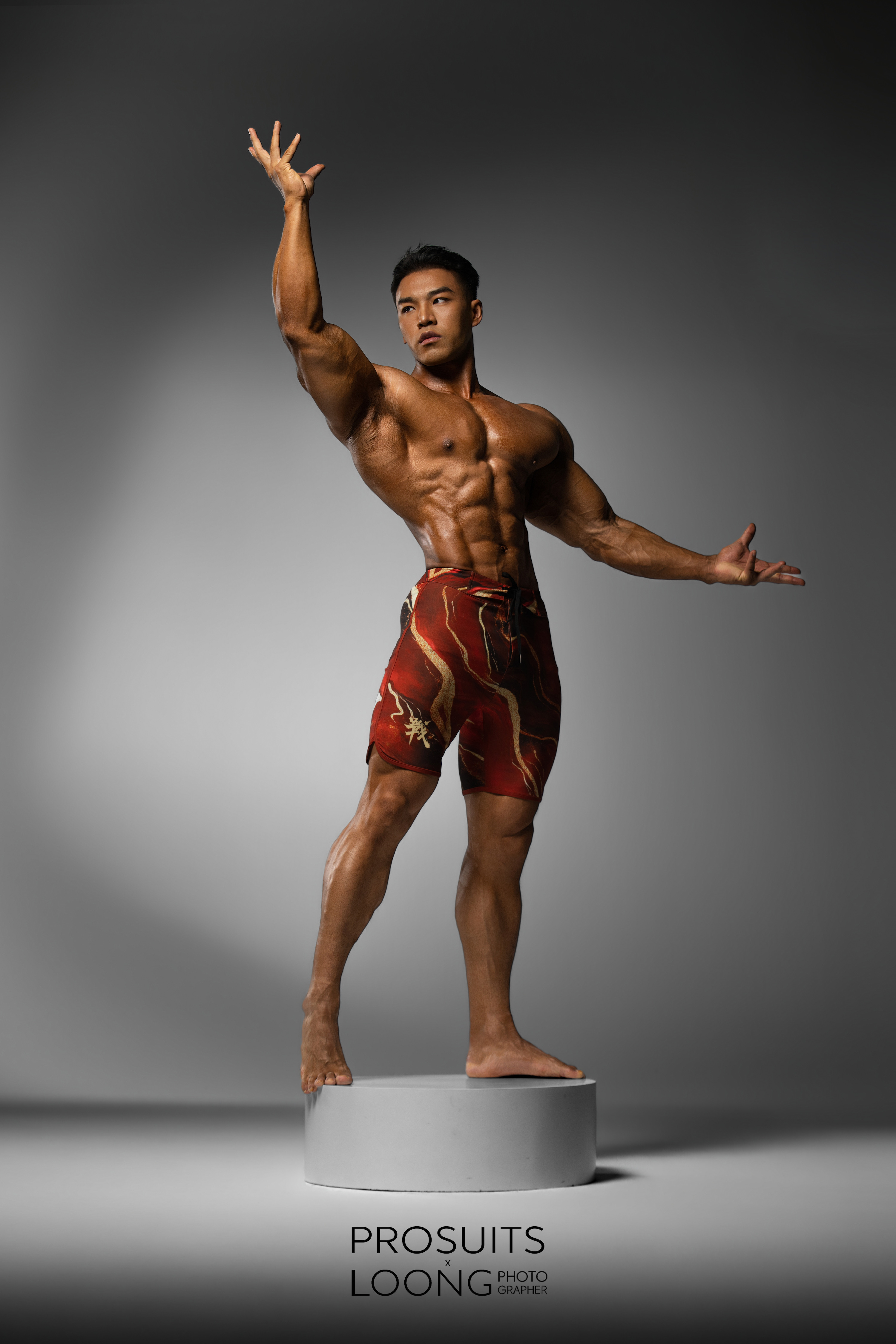 MP191 "Sand & Marble" Boardshorts SML for Men's Physique ProSuits Rui Liu