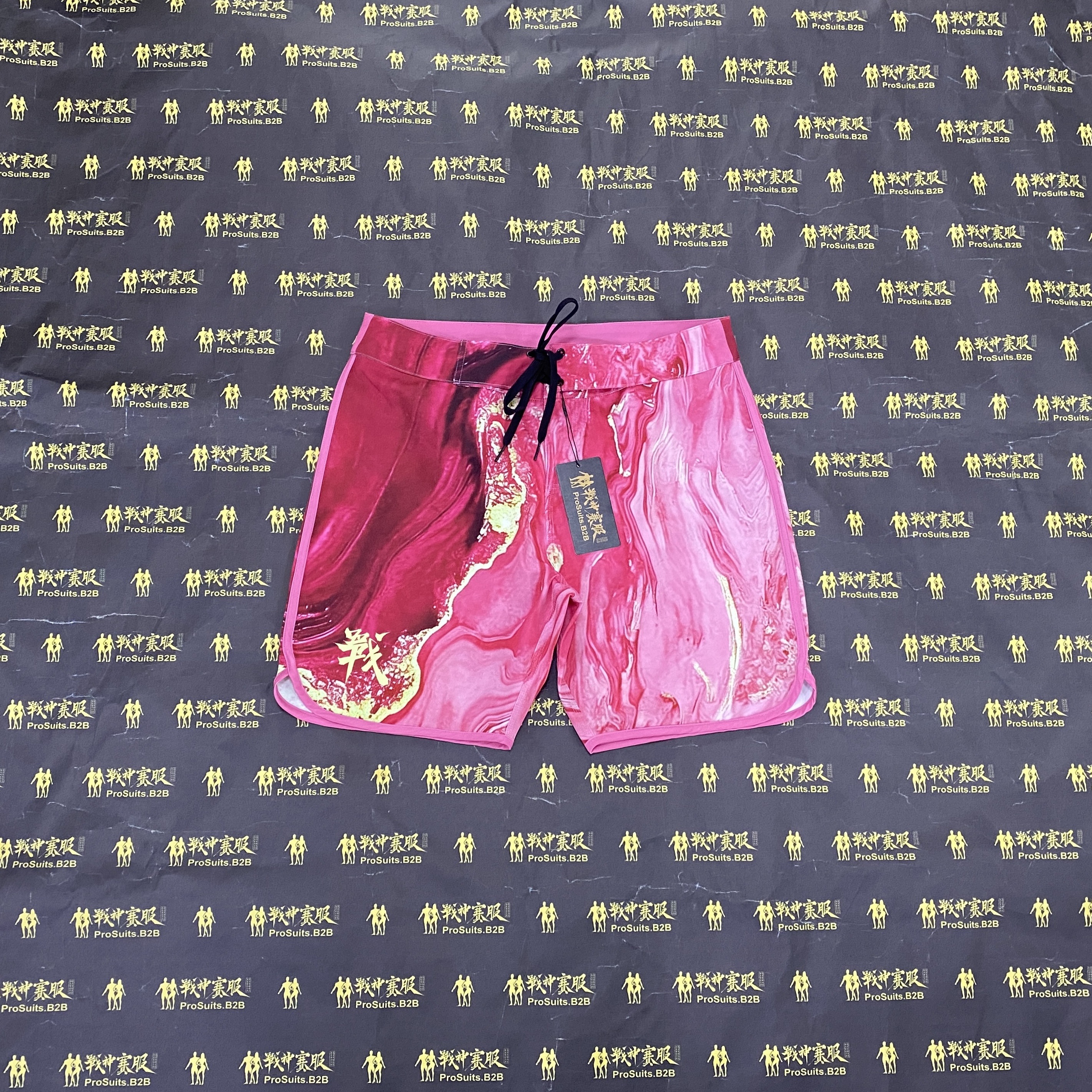 MP202 "Flamingo Fire" Boardshorts for Men's Physique by ProSuits