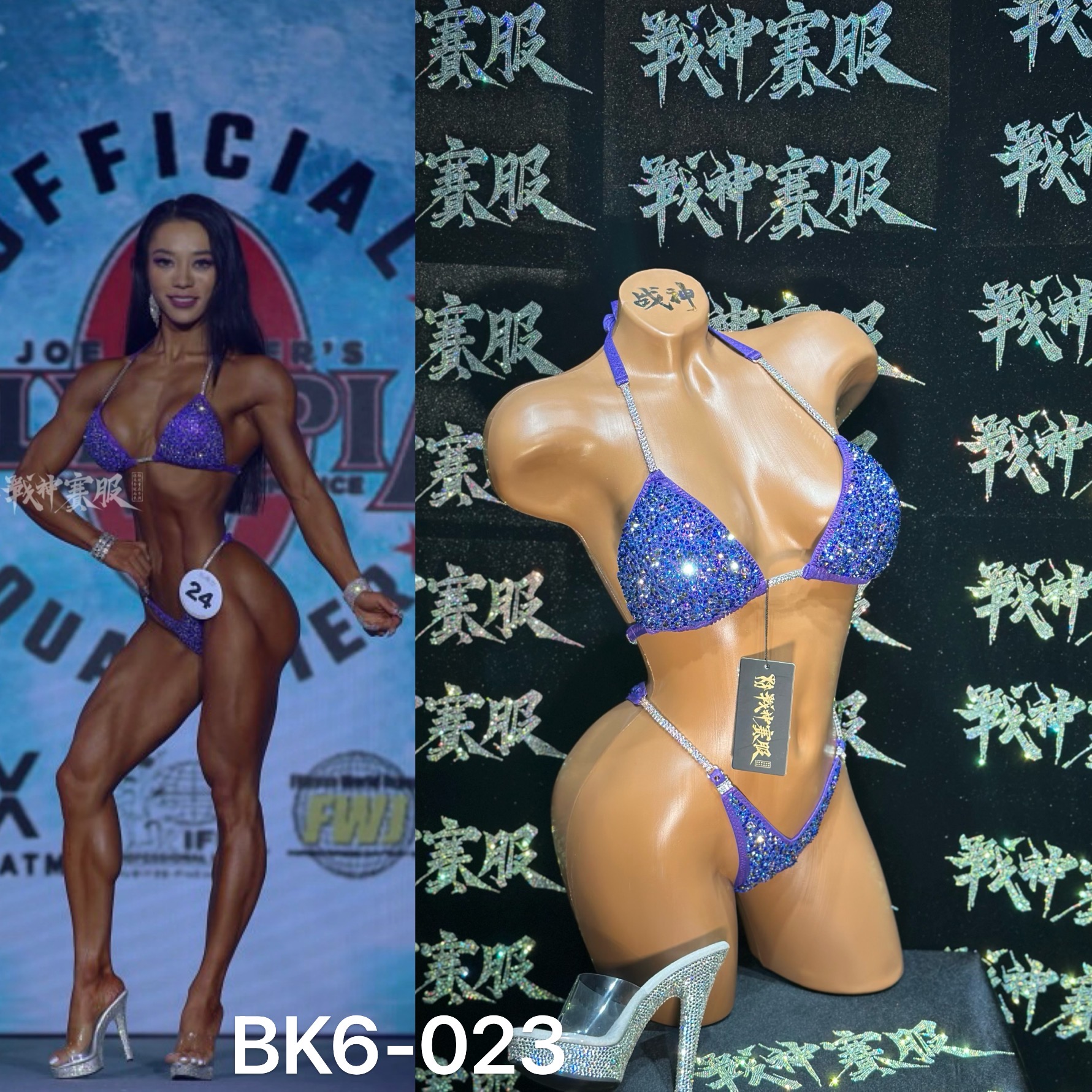 BK6-023 Competition Bikini Custom-Made for Bikini and Wellness ProSuits Vikki Wey