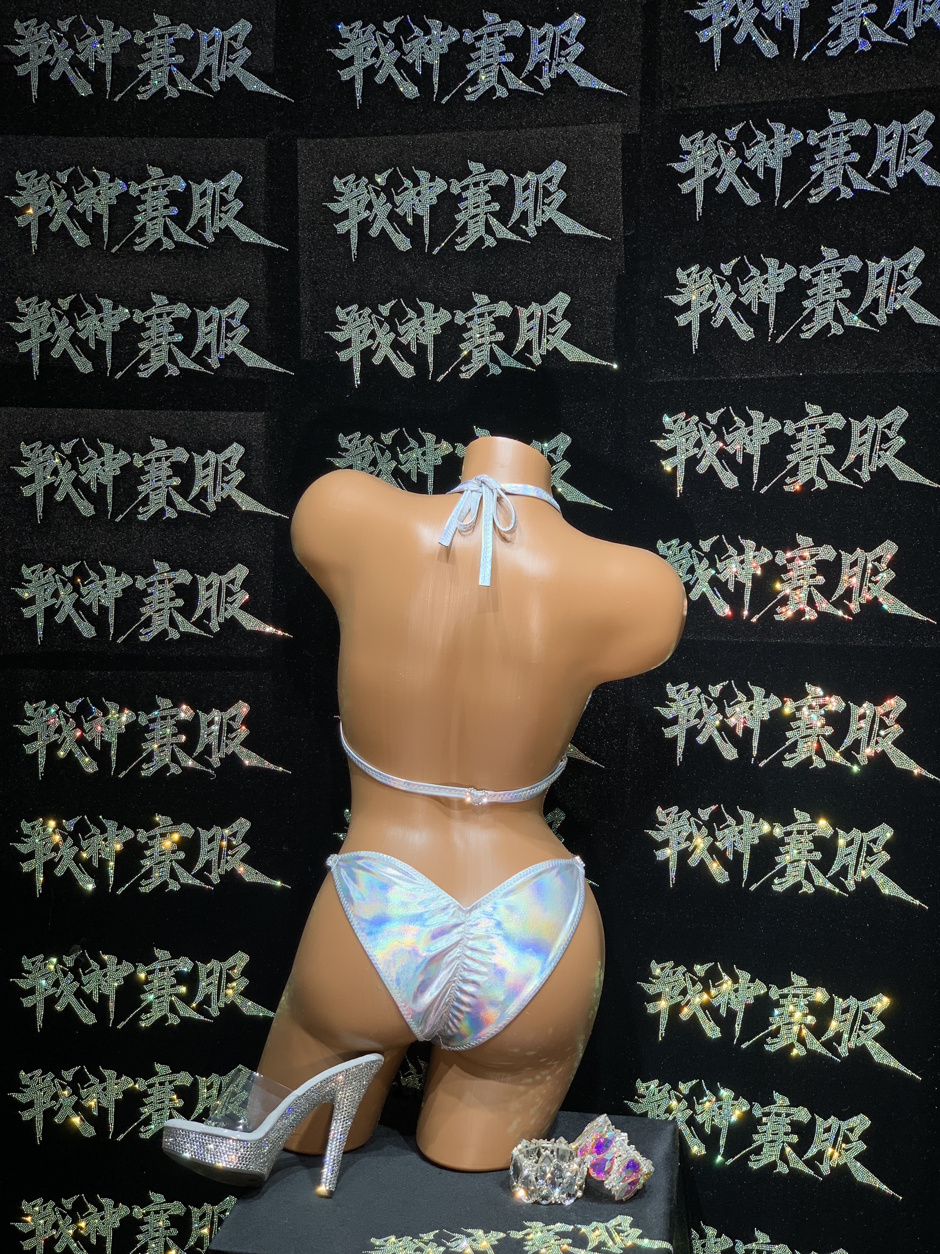 FM-K19 “Holo White” Competition Bikini Custom-Made for Fit Model