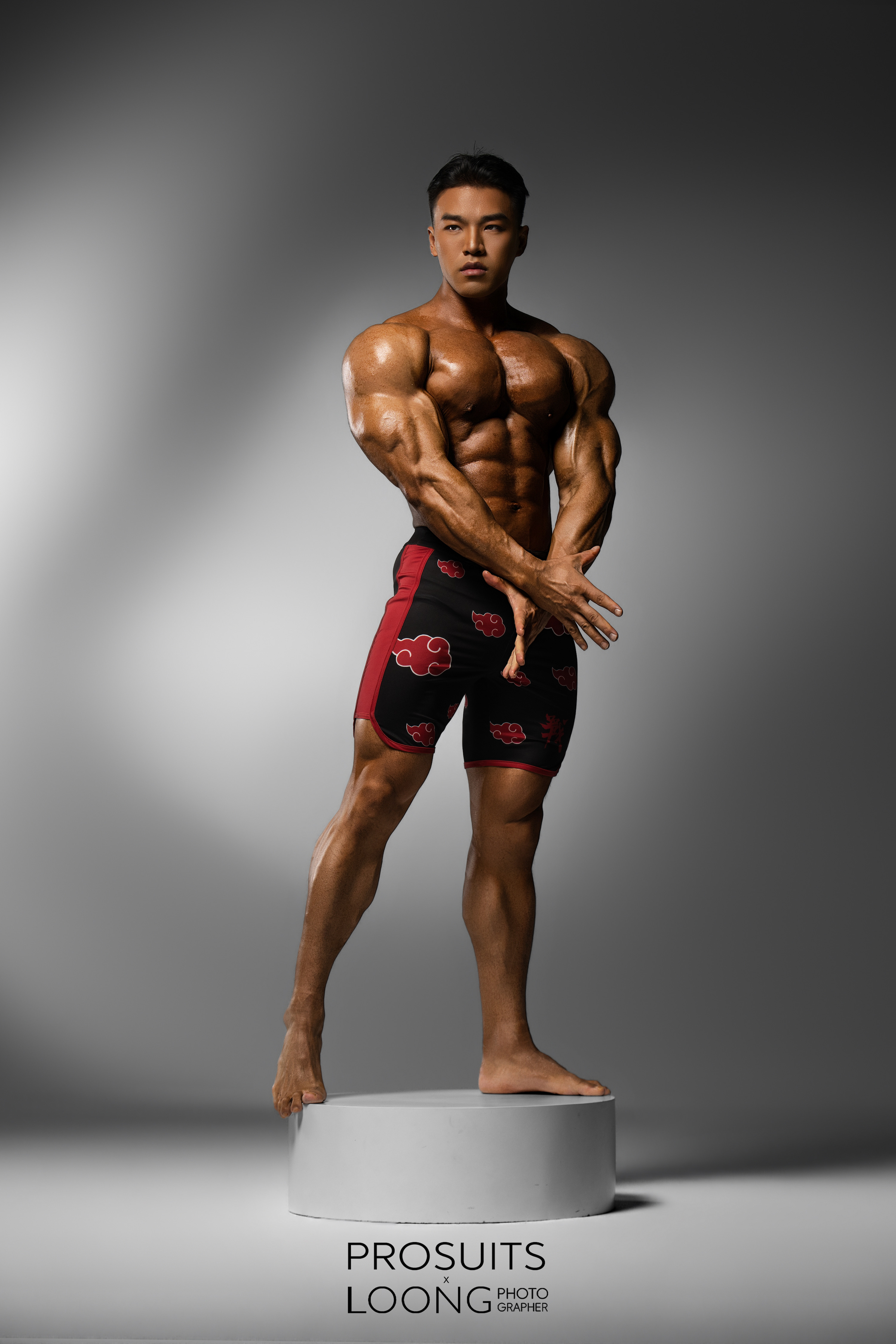 MP091 Naruto “Akatsuki” Boardshorts SML for Men's Physique ProSuits