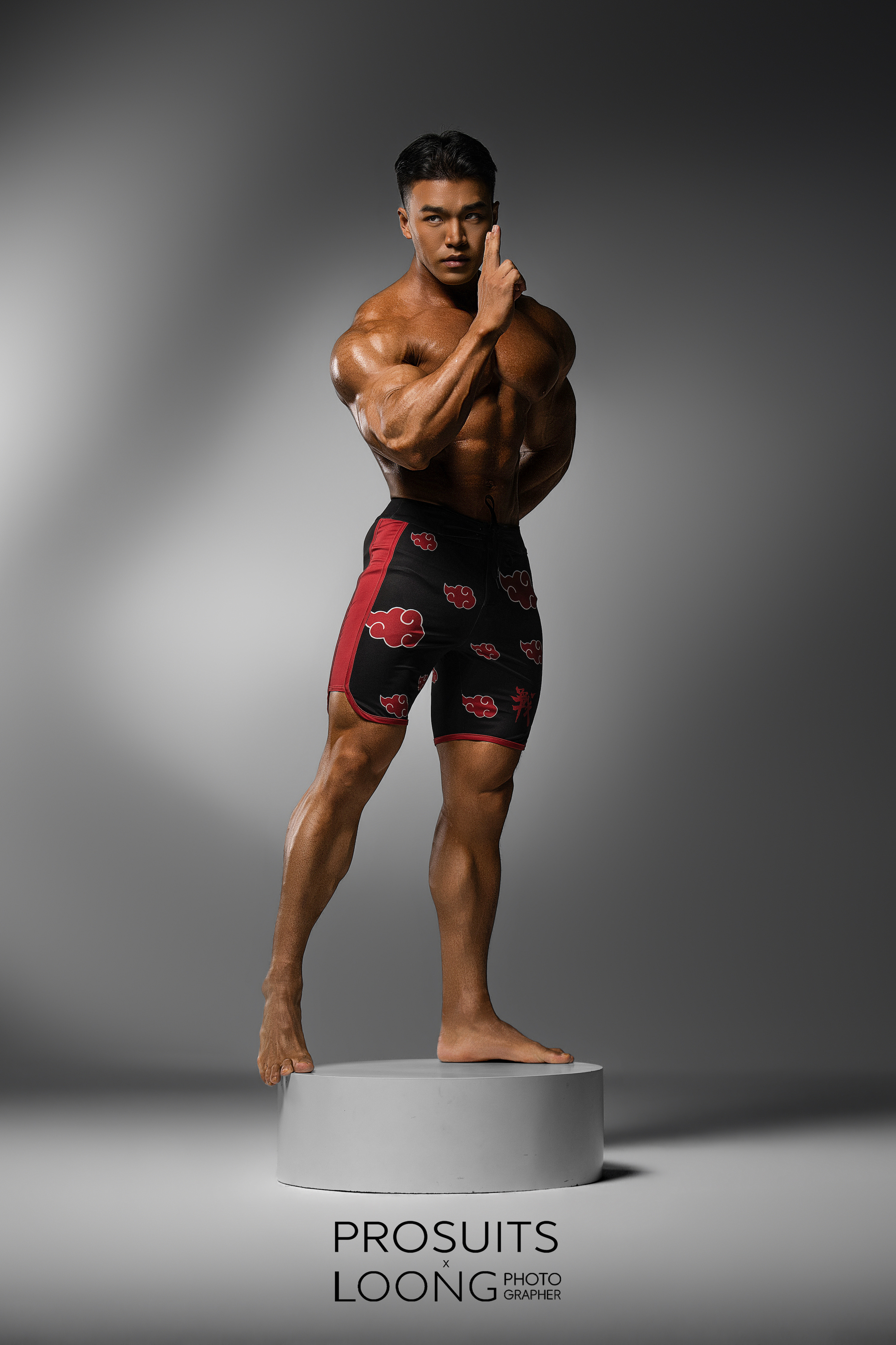 MP091 Naruto “Akatsuki” Boardshorts SML for Men's Physique ProSuits