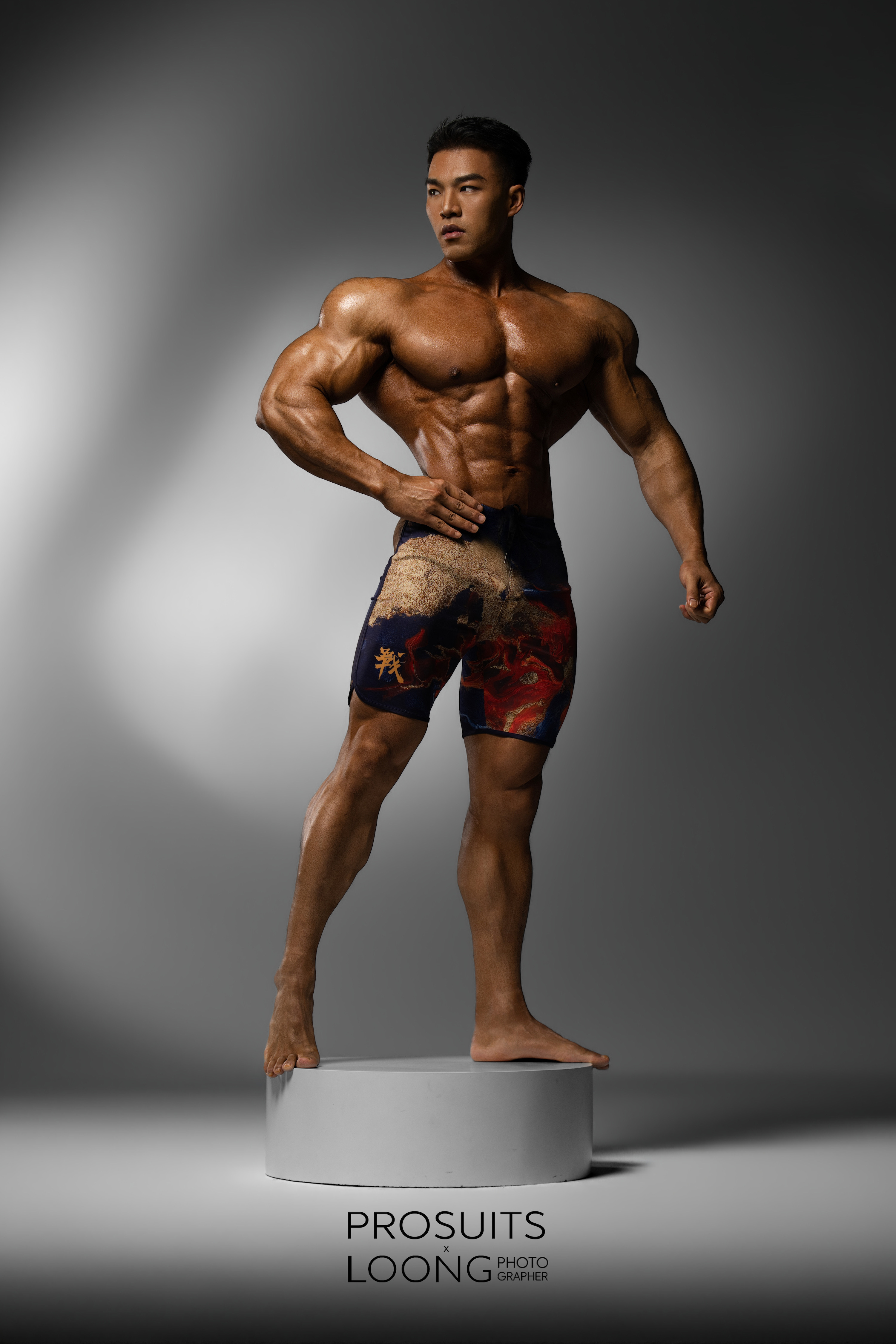 MP194 “Dun-Huang” Boardshorts SML for Men's Physique ProSuits Heng Zhao