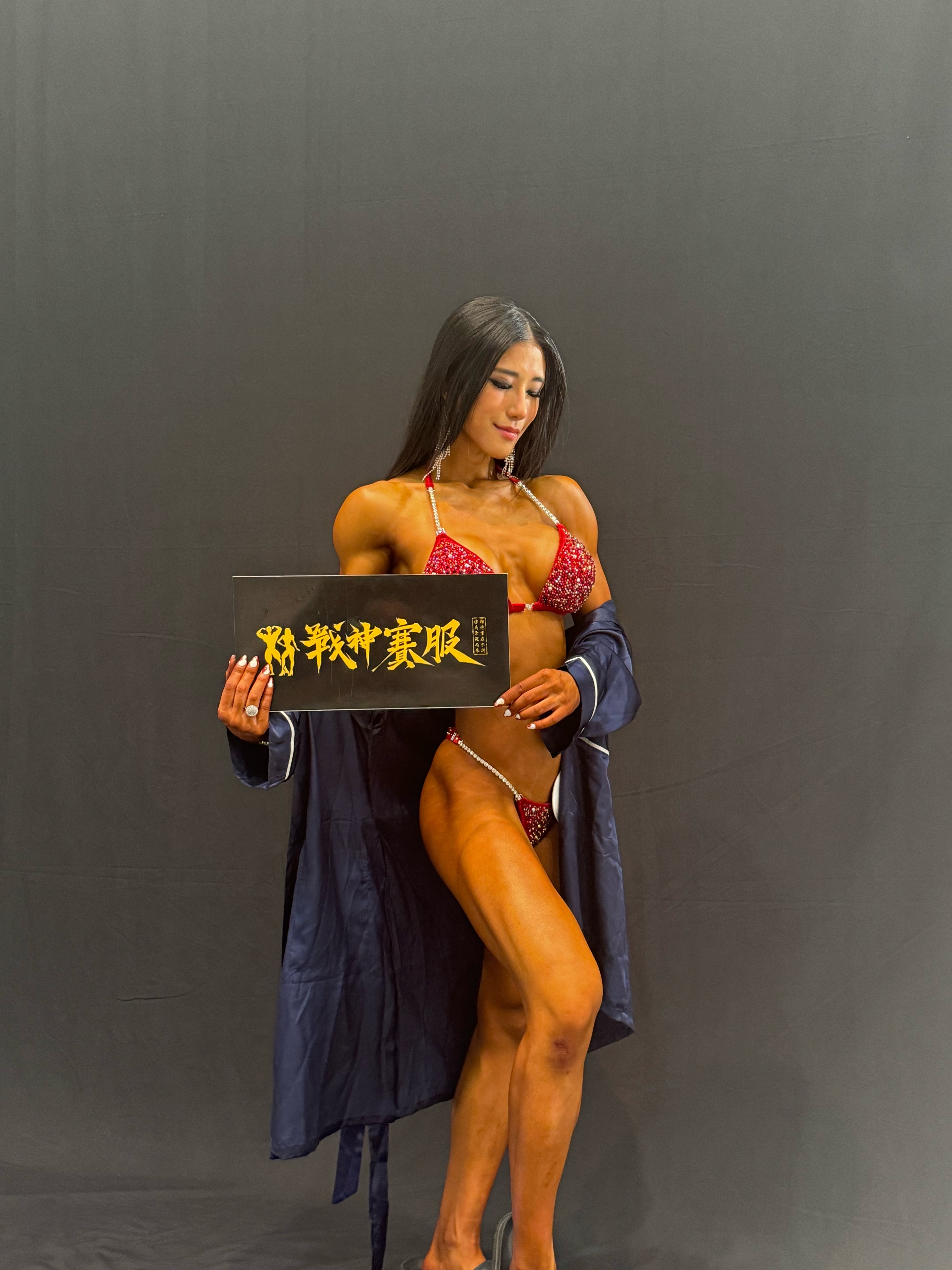 BK6-033 "Vikki Red" Competition Bikini Custom-Made for Bikini and Wellness ProSuits Vikki Wey