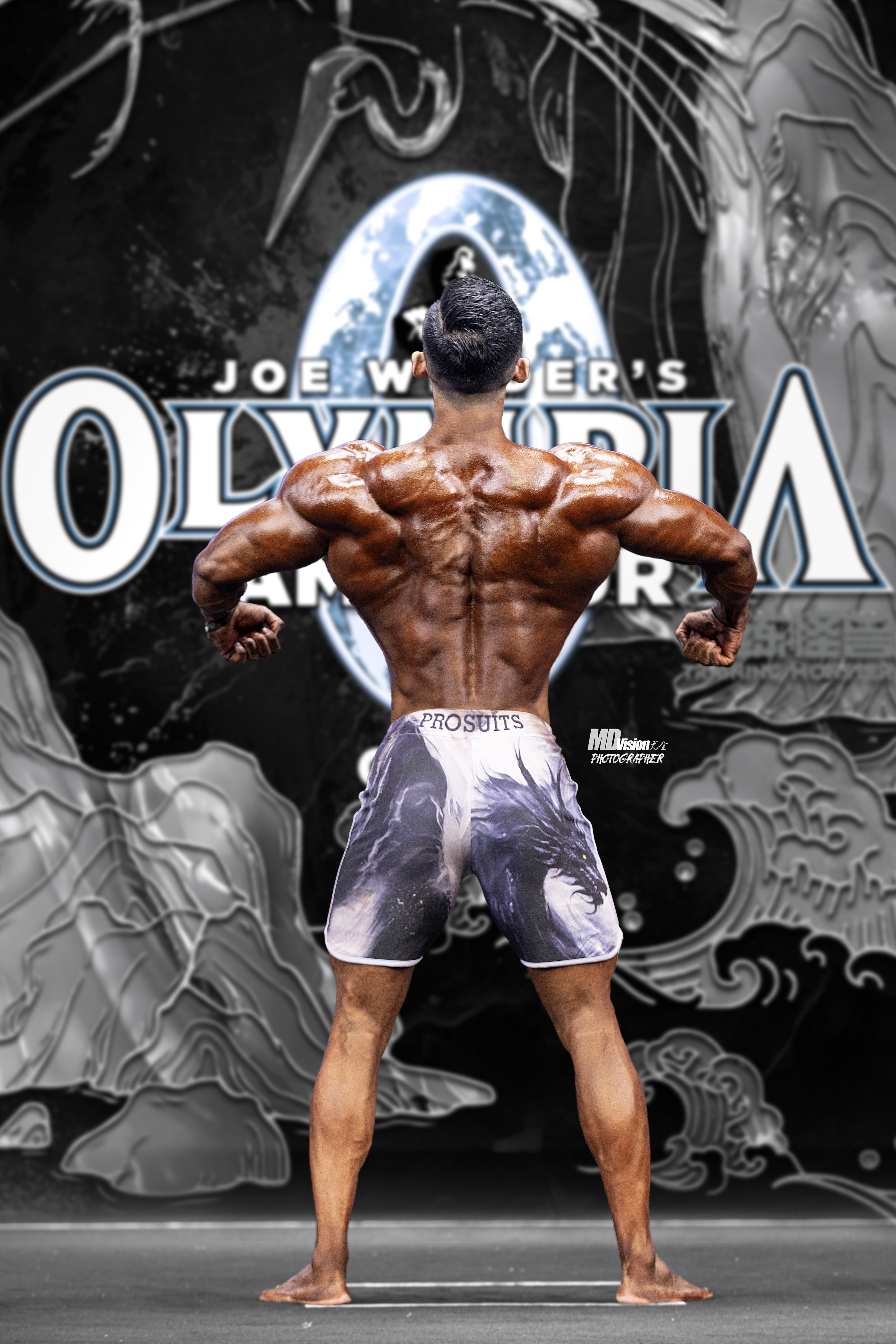 MP192 "Dragon Slayer" Boardshorts SML for Men's Physique ProSuits Kai Rui