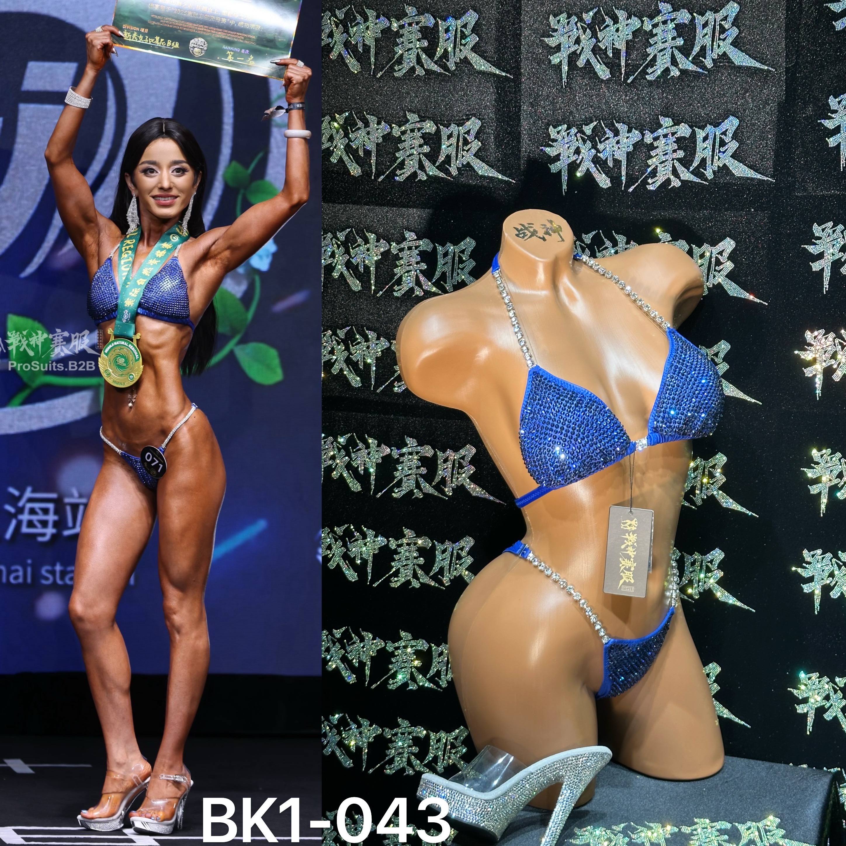 BK1-043 Competition Bikini Custom-Made for Bikini and Wellness ProSuits