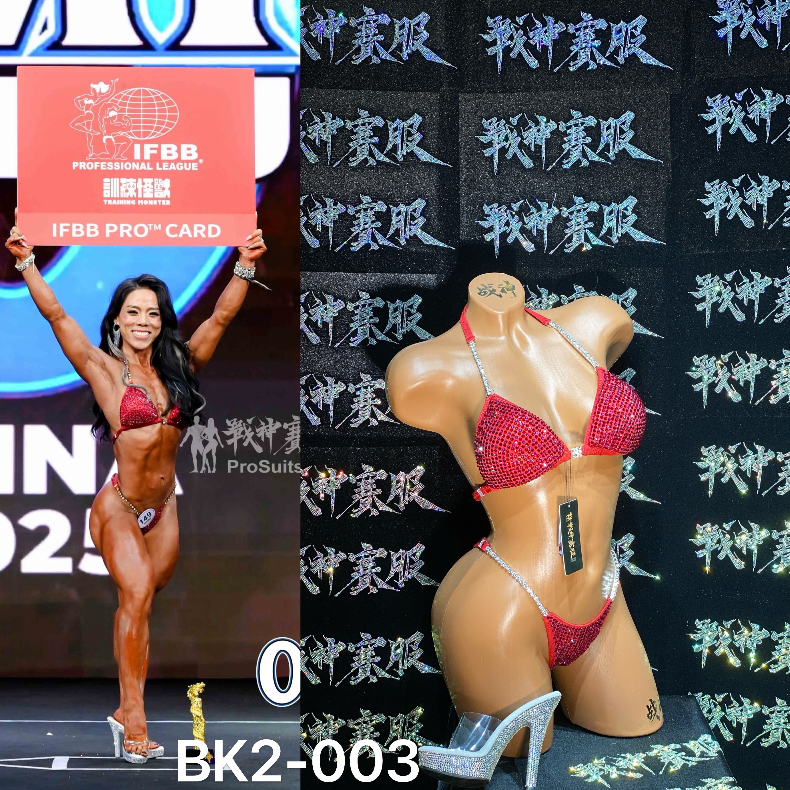 BK2-003 Competition Bikini Custom-Made for Bikini and Wellness ProSuits Qiu Wang