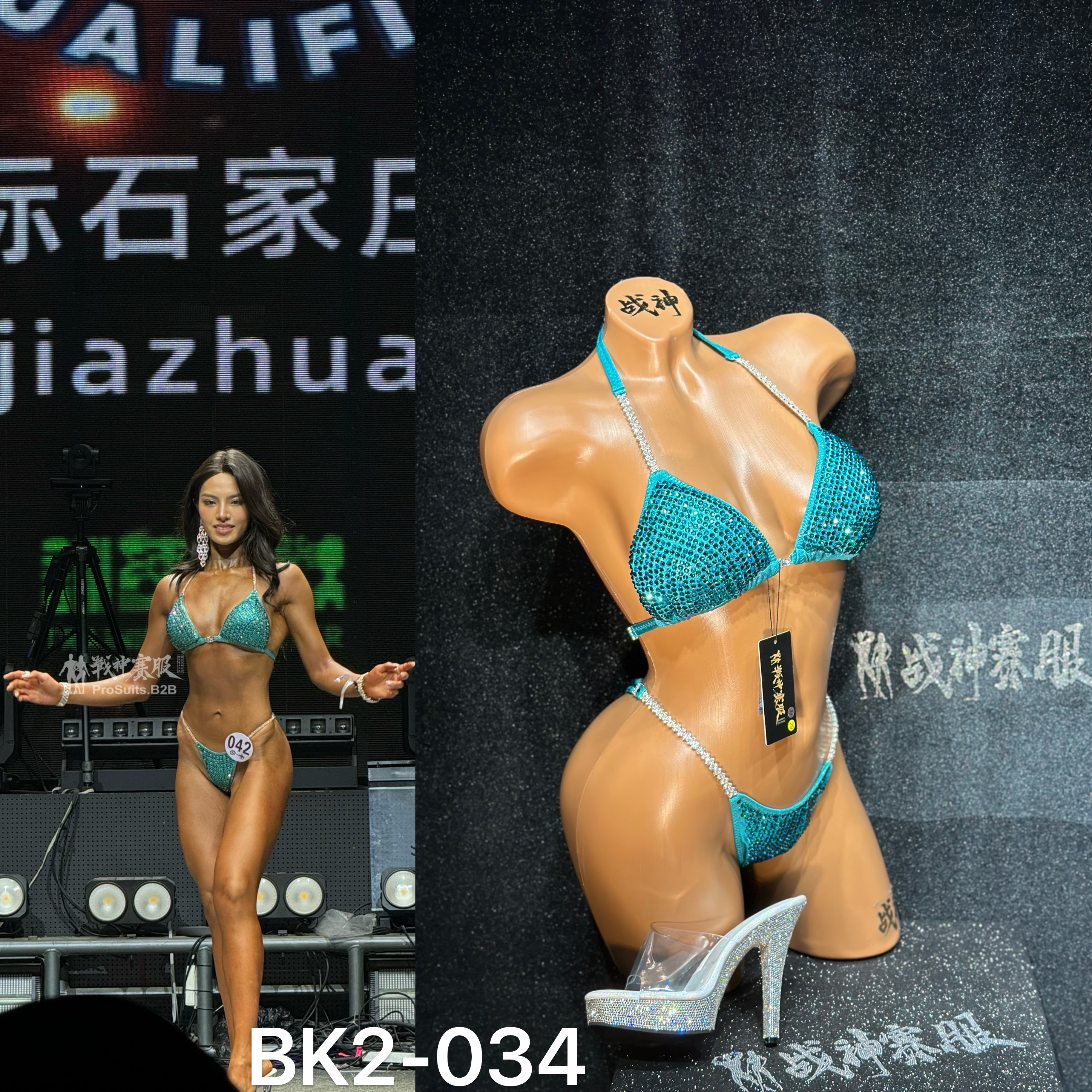 BK2-034 Competition Bikini Custom-Made for Bikini and Wellness ProSuits