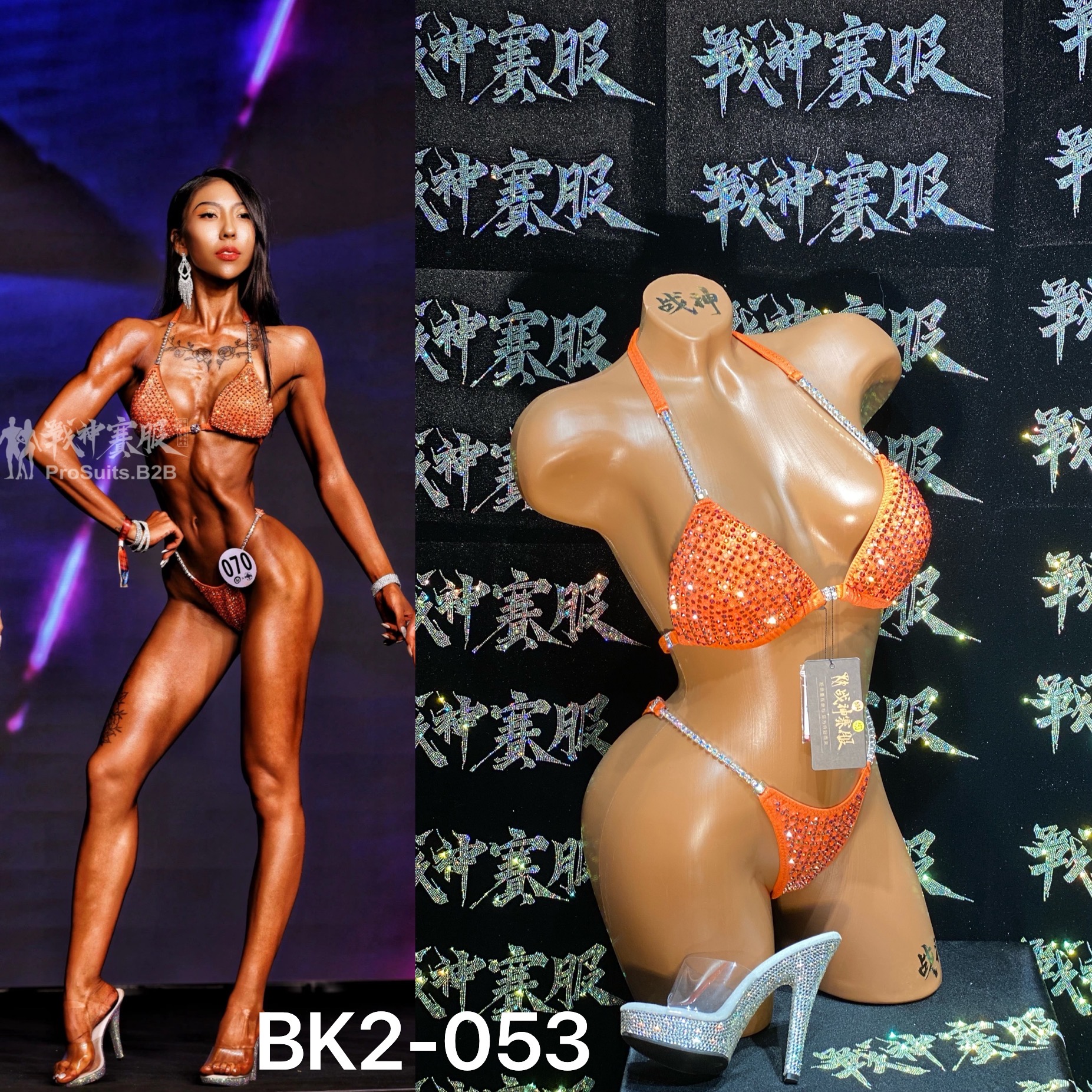 BK2-053 Competition Bikini Custom-Made for Bikini and Wellness ProSuits