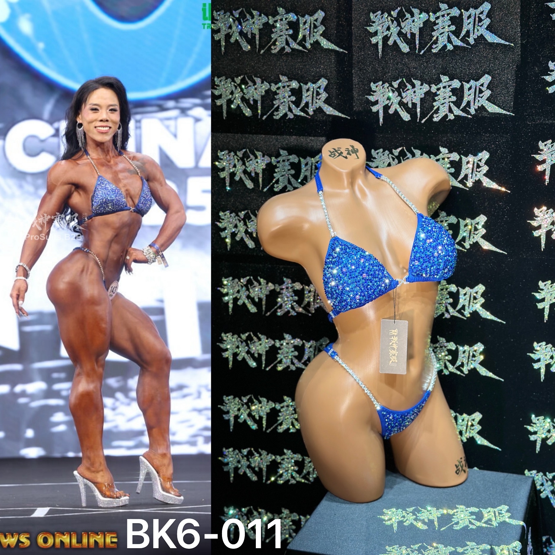 BK6-011 Competition Bikini Custom-Made for Bikini and Wellness ProSuits Qiu Wang