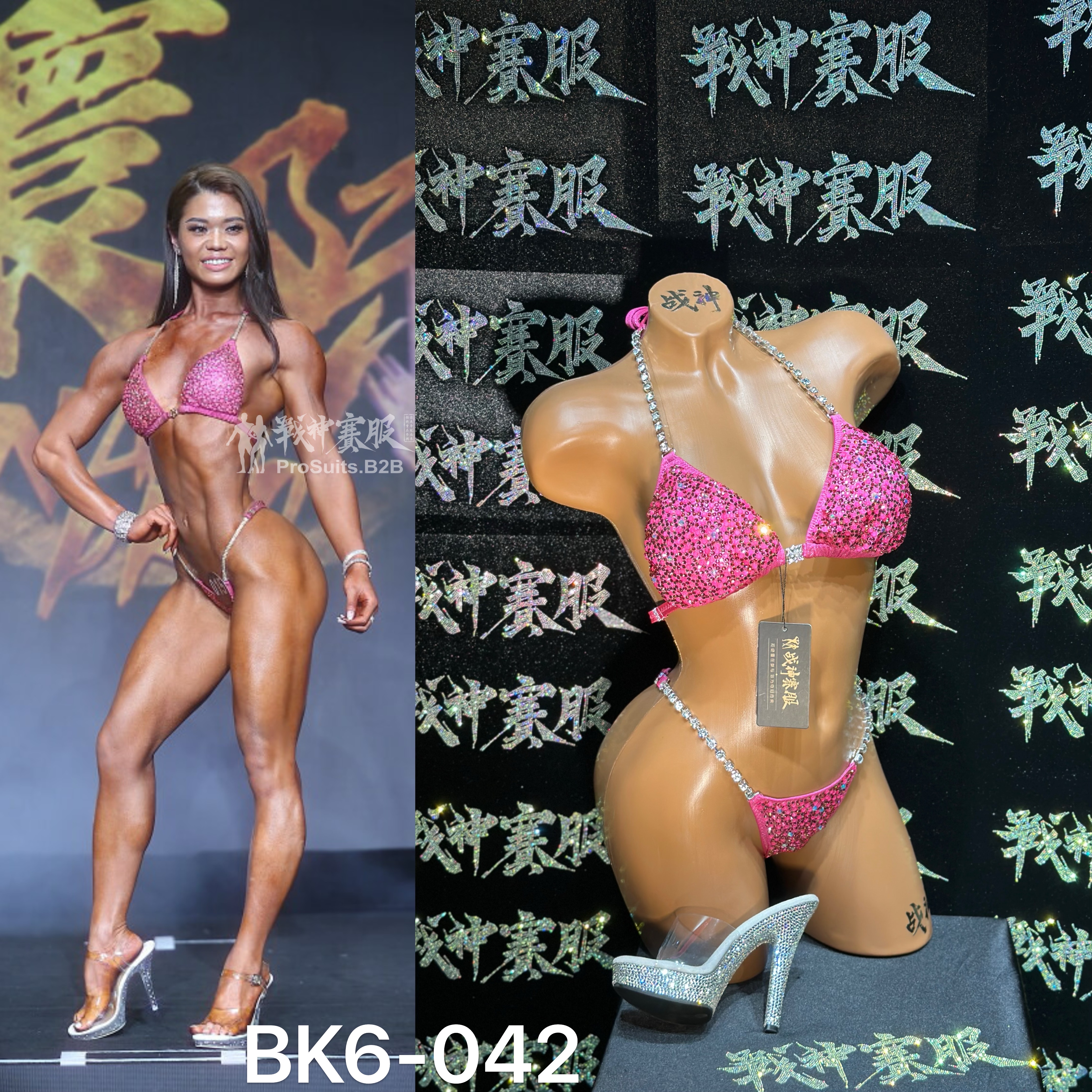 BK6-042  Competition Bikini Custom-Made for Bikini and Wellness ProSuits Shelly Hsieh