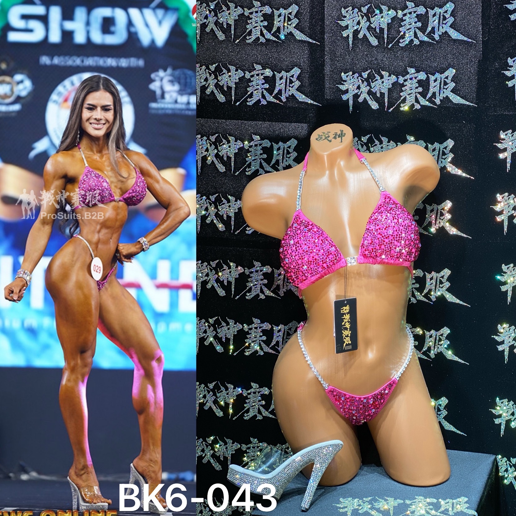 BK6-043 “Jil Pink” Competition Bikini Custom-Made for Bikini and Wellness ProSuits Jil Meret Schmitz